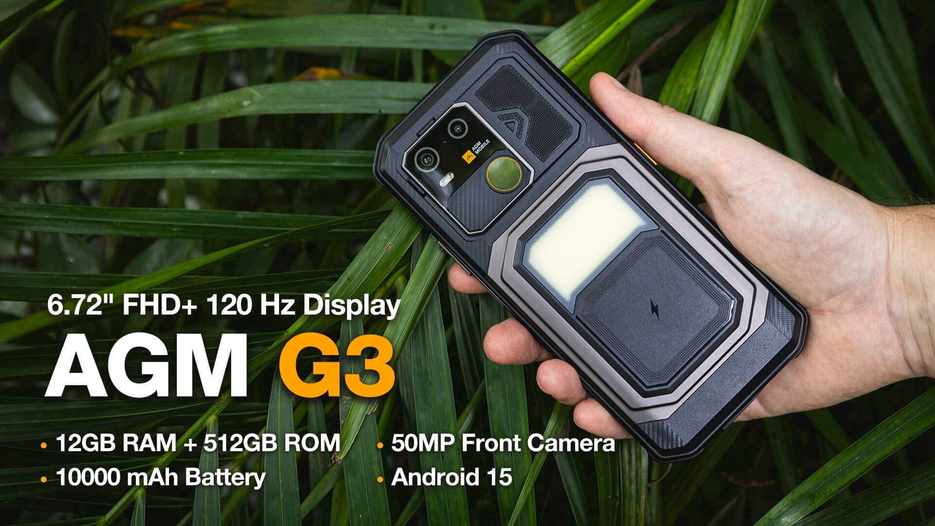 AGM Mobile G3 Rugged Handy (17,1 cm/6,72 Zoll, 512 GB Speicherplatz, 64 MP Kamera)