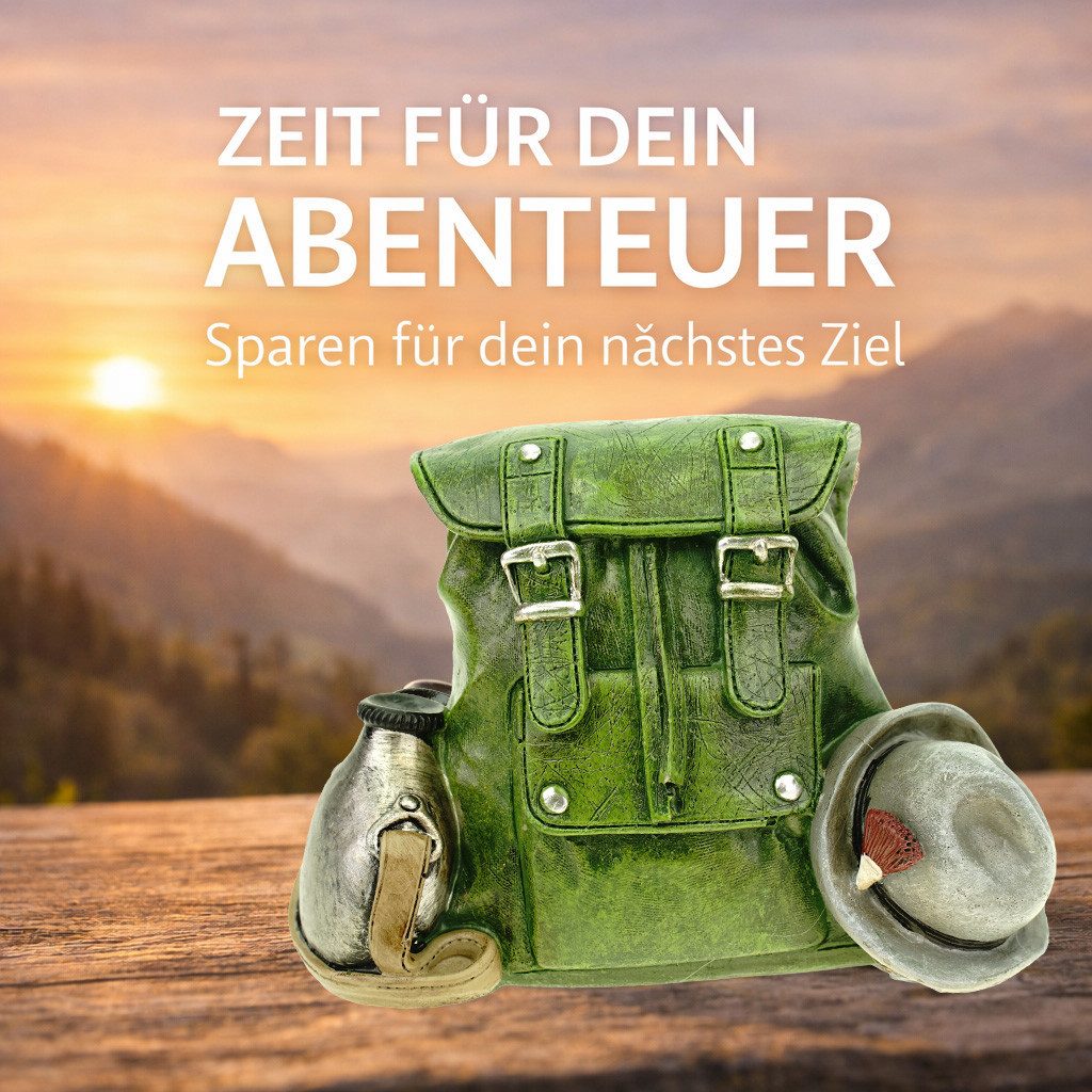 Udo Schmidt Bremen...das Original Spardose Spardose Rucksack 16 cm Polyresin Sparschwein wandern Urlaub Berg – Bild 4 von 5
