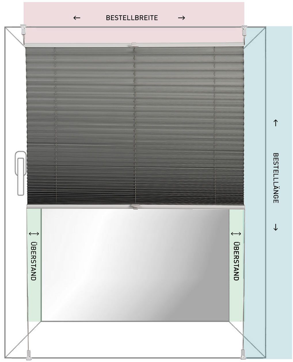 K-HOME Plissee Farbverlauf Sunrise, Lichtschutz, ohne Bohren, verspannt, Klemmfix – Bild 5 von 5