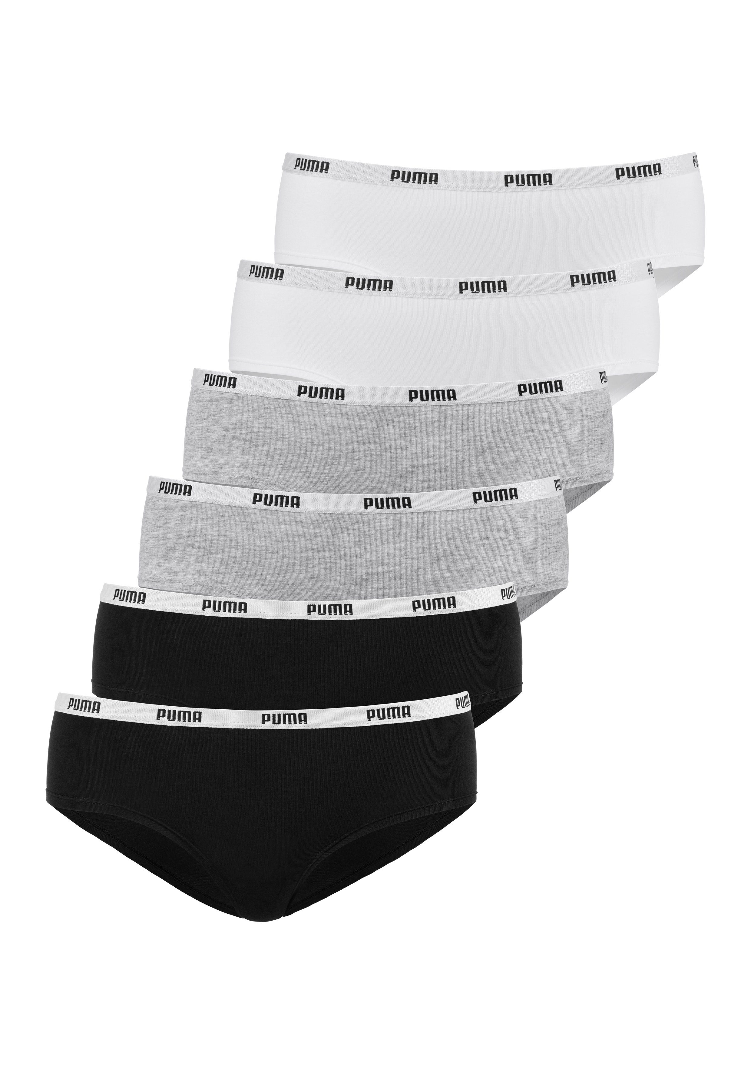 PUMA Hipster (Packung, 6er Pack) mit elastischem Logobündchen
