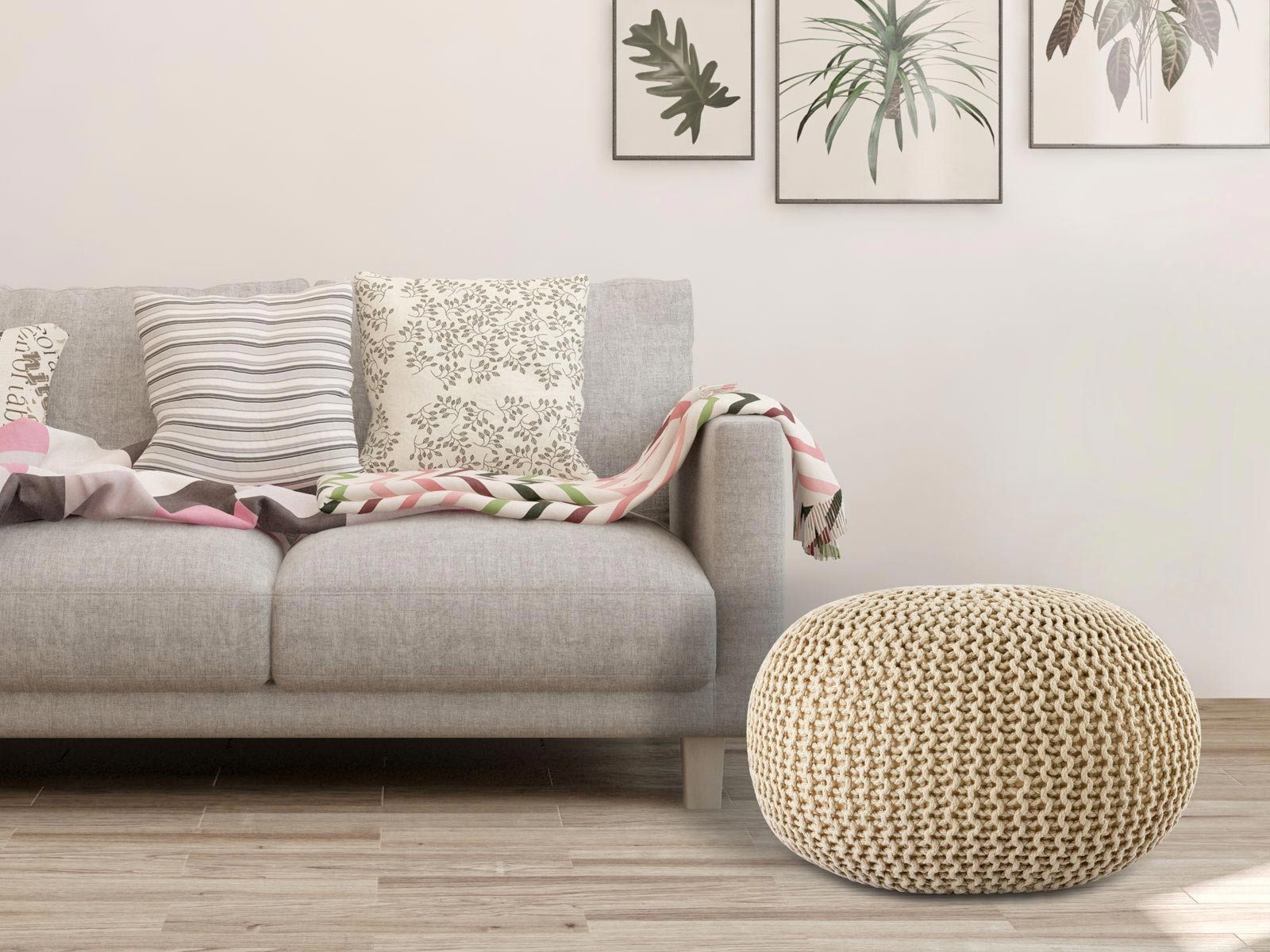 Amagohome Sitzhocker Pouf Outdoor ø 55 o. 45cm Bodenkissen Sitzpouf Hocker günstig online kaufen