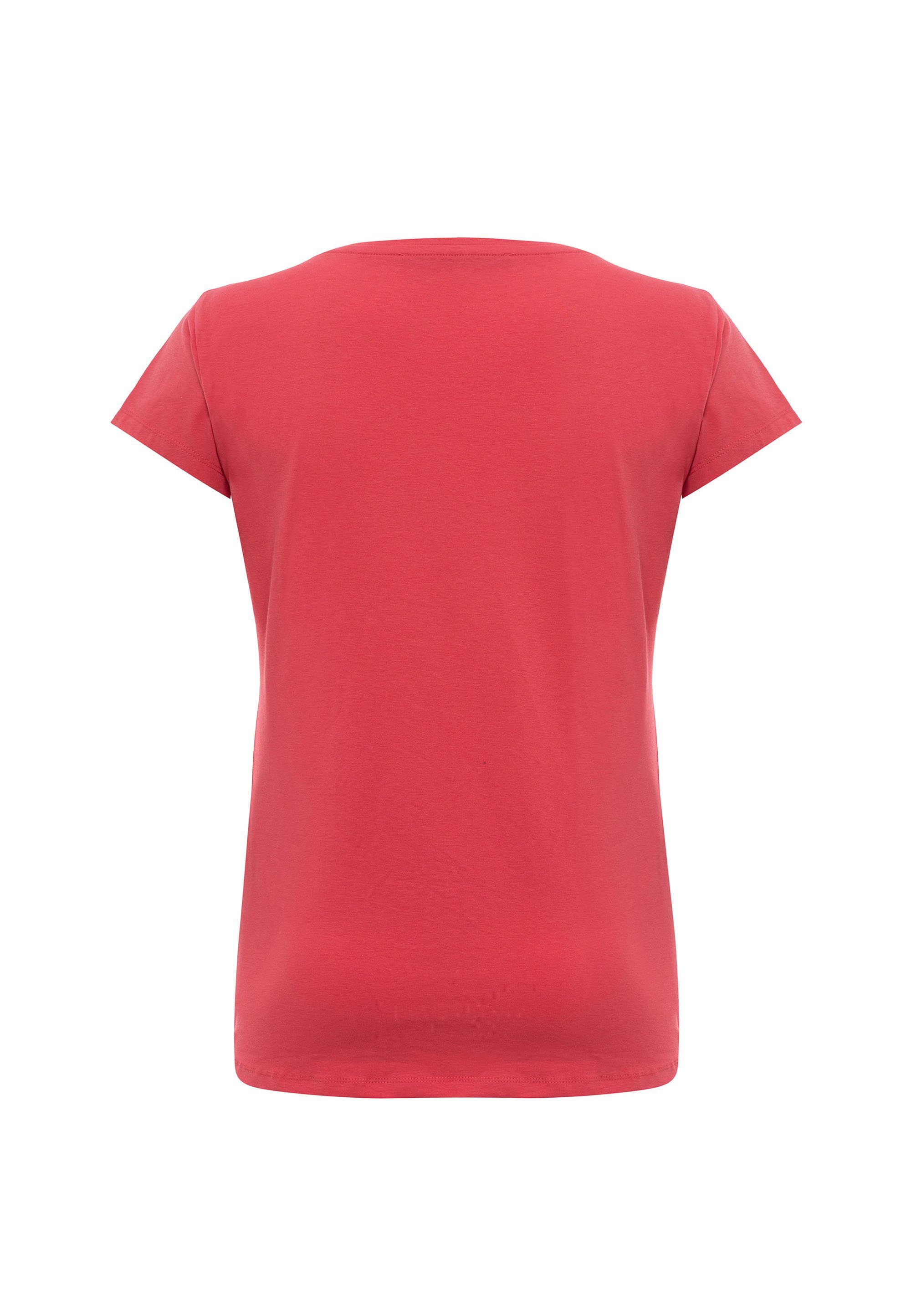 Cipo & Baxx fuchsia modischem mit Frontprint T-Shirt