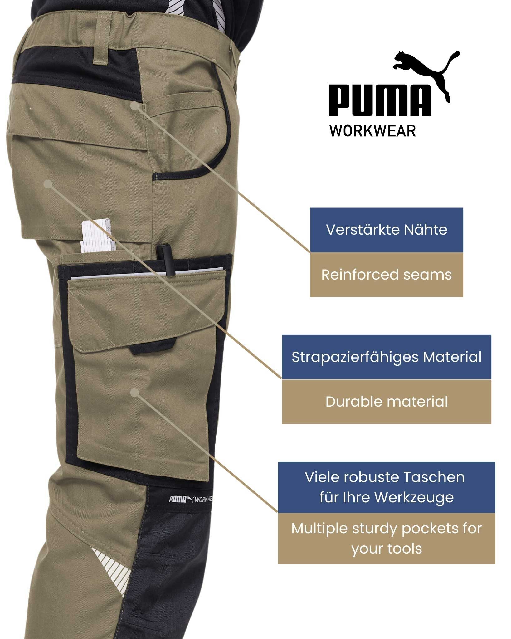PUMA Workwear Arbeitsbundhose PRECISION X Arbeitshose für Herren - Verstärkte Kniepartien mit vielen Taschen - für Handwerk, Produktion und Baugewerbe