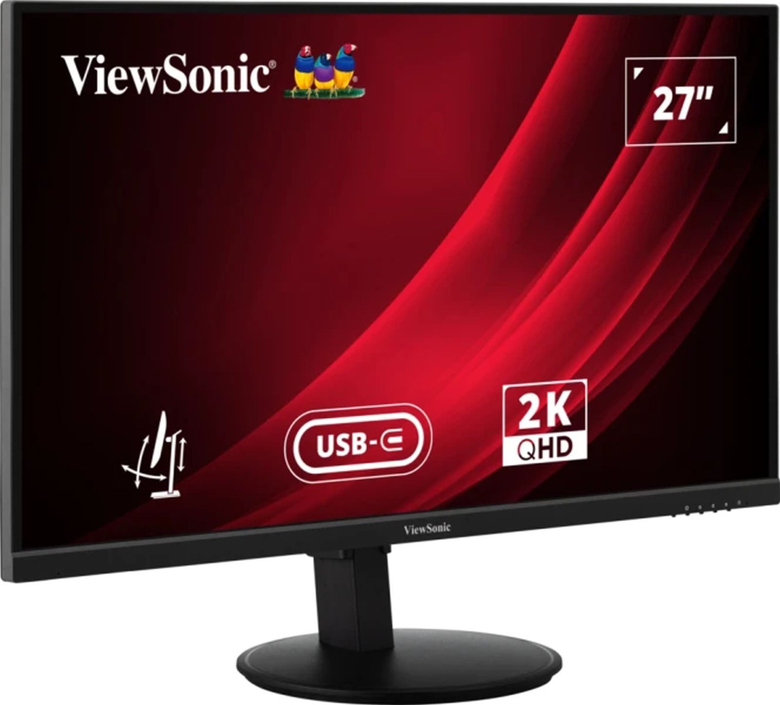 Viewsonic 68,6cm VG2709-2K-MHDU-2 16:9 HDMI/USBC 100Hz QHD TFT-Monitor (2560 x 1440 px, Quad HD, 4 ms Reaktionszeit, 100 Hz, IPS, Lautsprecher, HDR, Kopfhörerbuchse, Pivot, Höhenverstellbar)