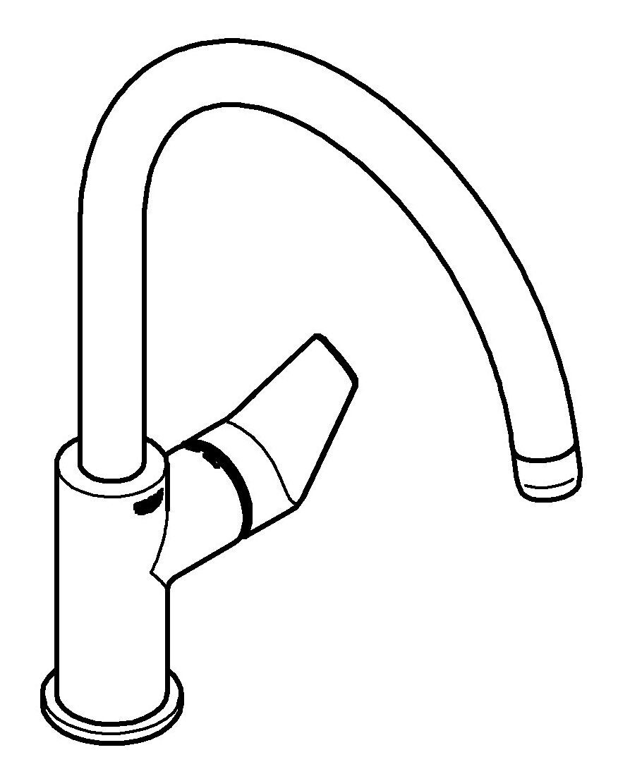 Grohe Küchenarmatur BauEdge Einhand-Spültischbatterie hoher Auslauf - Chrom
