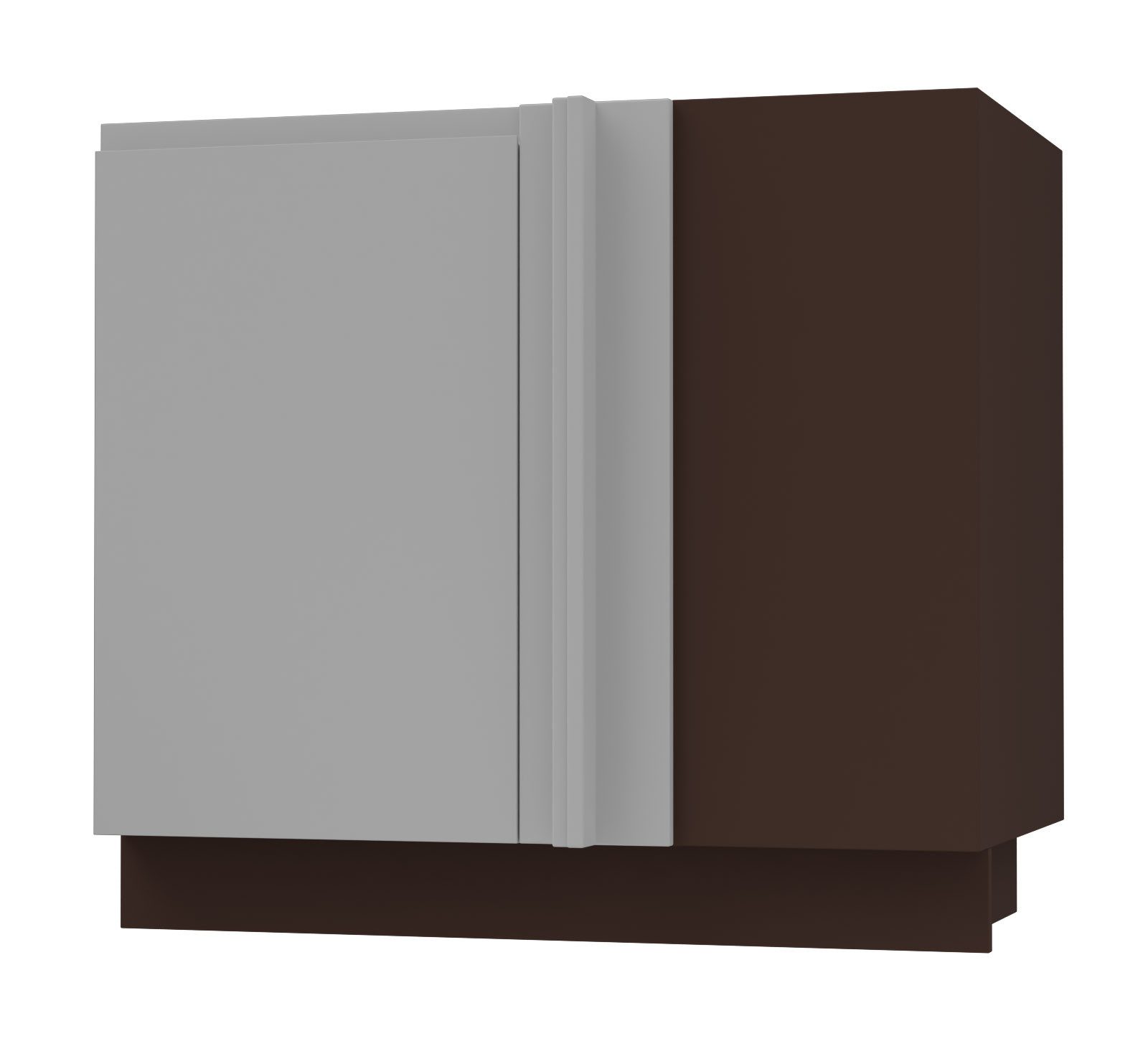 Feldmann-Wohnen Eckschrank Avellino (D13U, 1-türiger Eckverbindungsunterschrank mit 1 Einlegeboden, 1-St., moderne Optik, Acrylfronten, Griffmulden) 90x50x82cm grifflos lava - dust grey Acryl matt (AV-D13U)