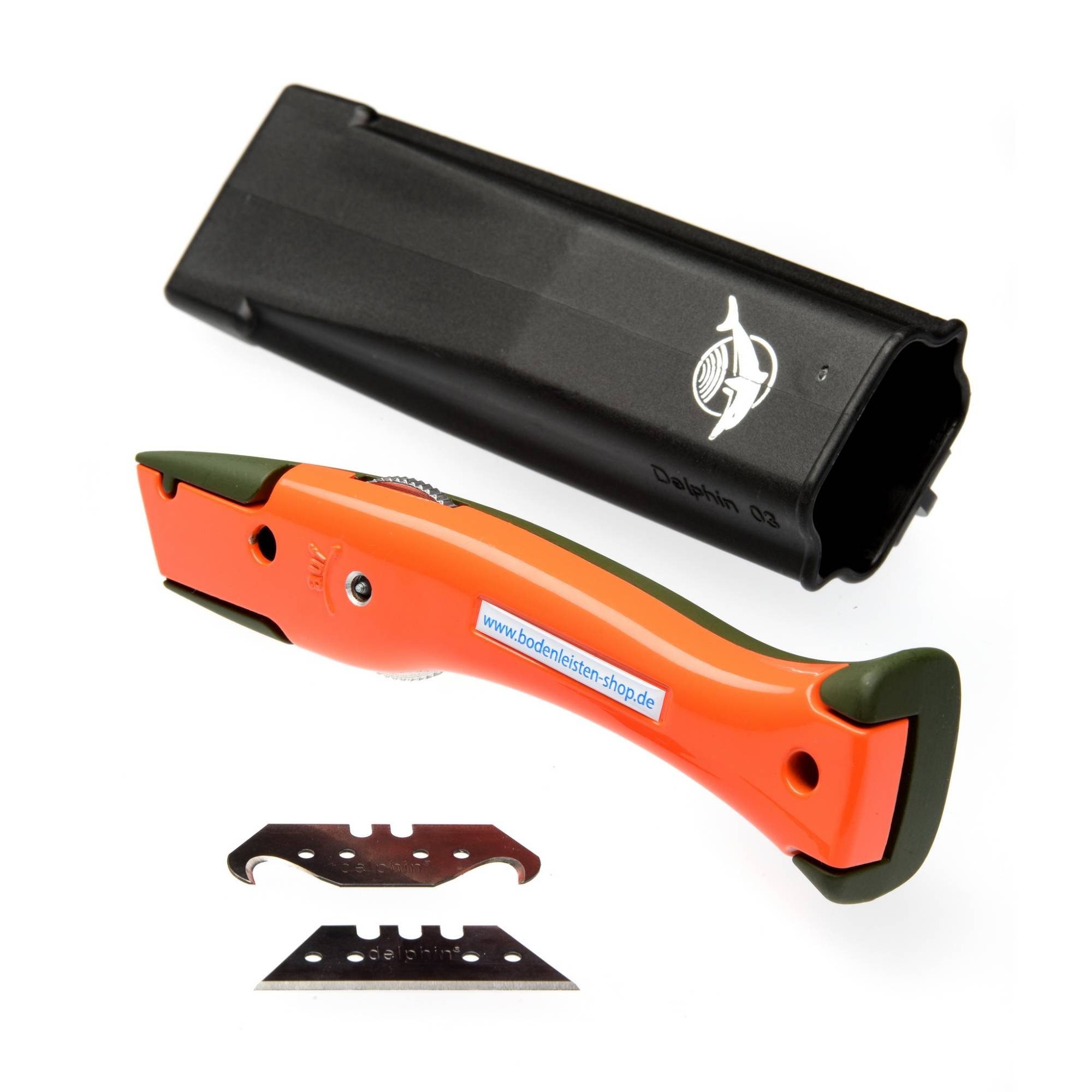 Cutter Delphin Universalmesser Style-Edition Delphin®-03 Olivgrün orange Cuttermesser -
