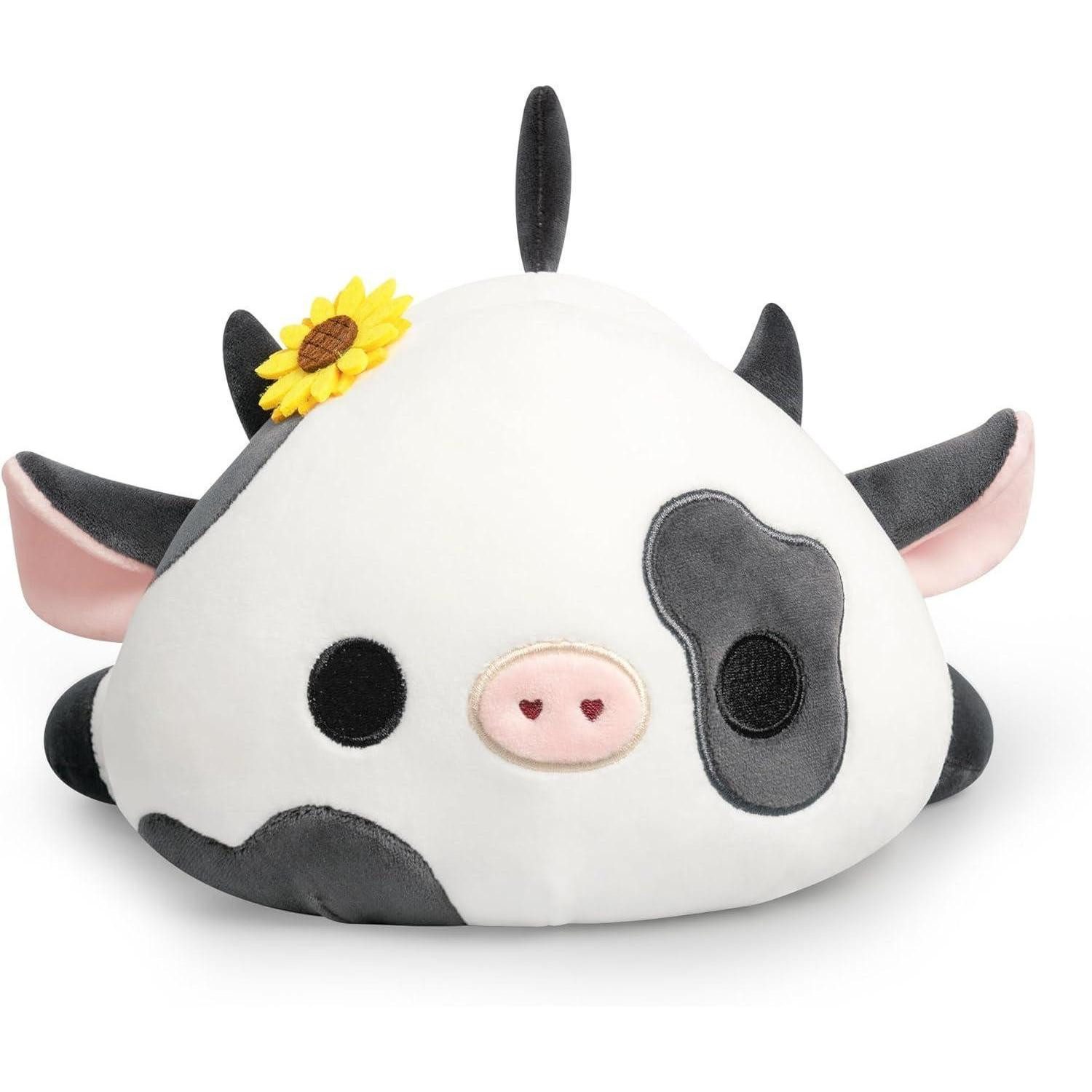 LuxusKollektion Kuscheltier Plüschtier Kuh Kuscheltier Plüsch Kissen Kinder 3 Jahre Schwarz 23cm
