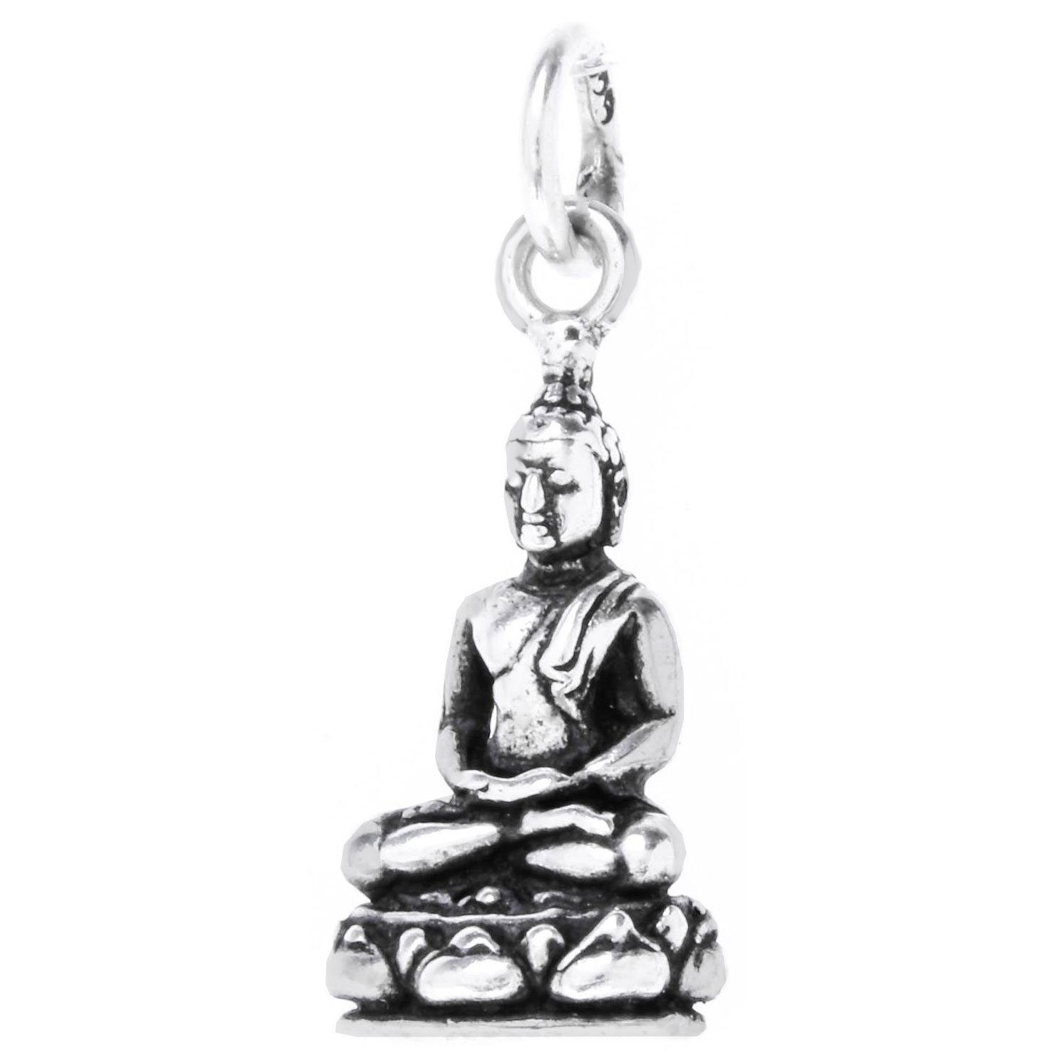 Kettenanhänger Buddha Schmuck Anhänger 925er Silber - Buddha - 25x10mm