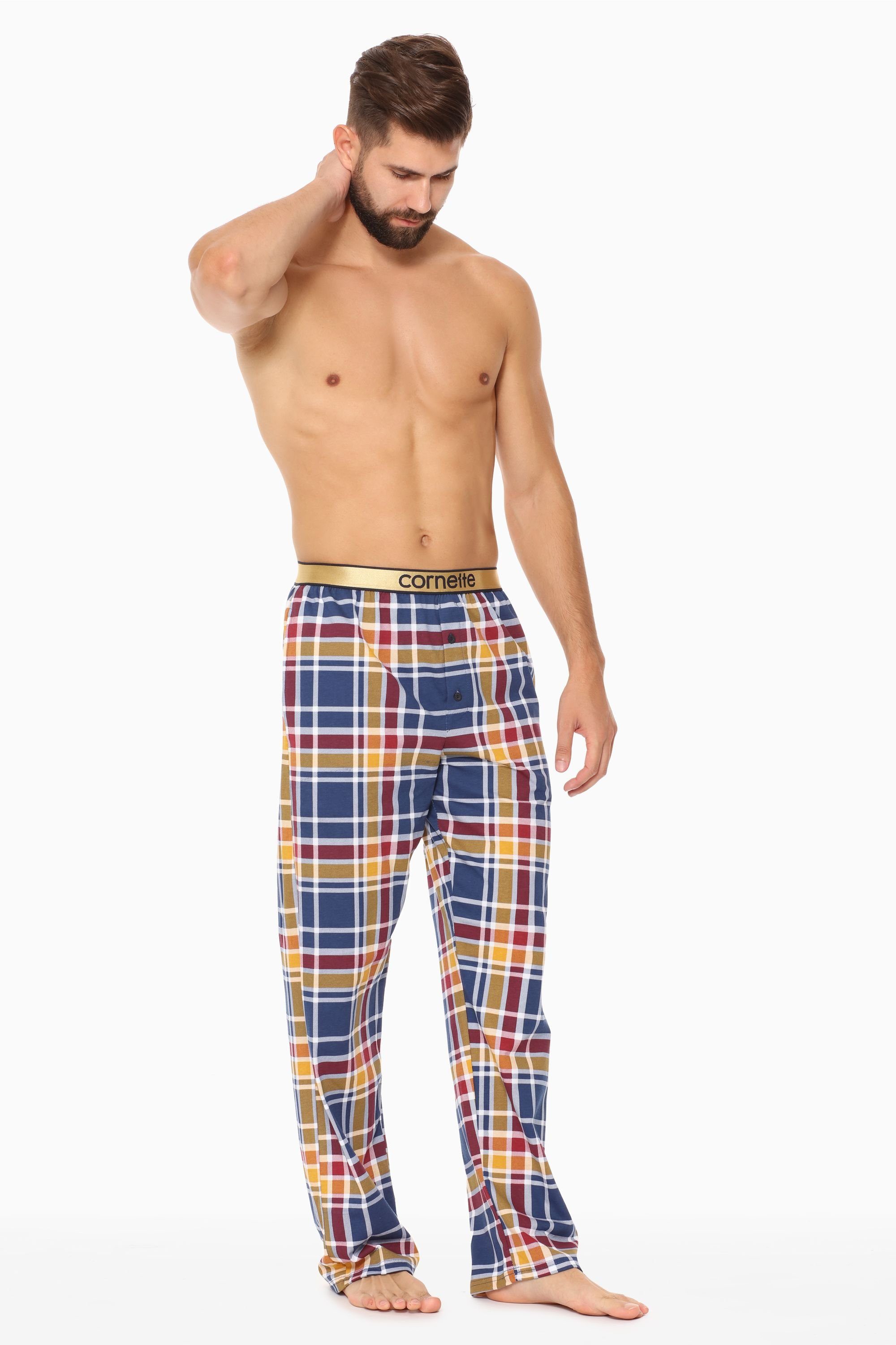 Cornette (1-tlg) elastischer Schlafanzugshose Pyjamashorts Herren Bund Bunt/Kariert CR099