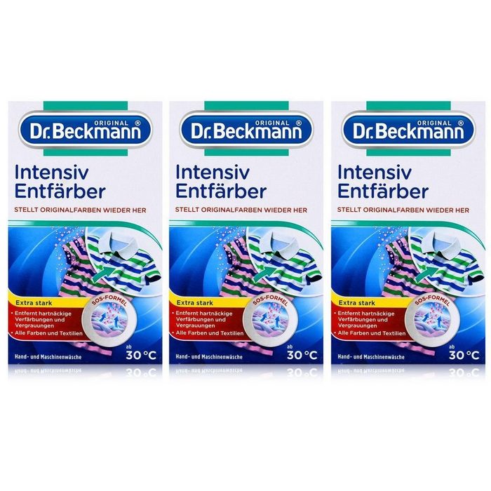 Dr. Beckmann 3x Dr. Beckmann Intensiv Entfärber 200g - Für alle Textilien + Farben Spezialwaschmittel