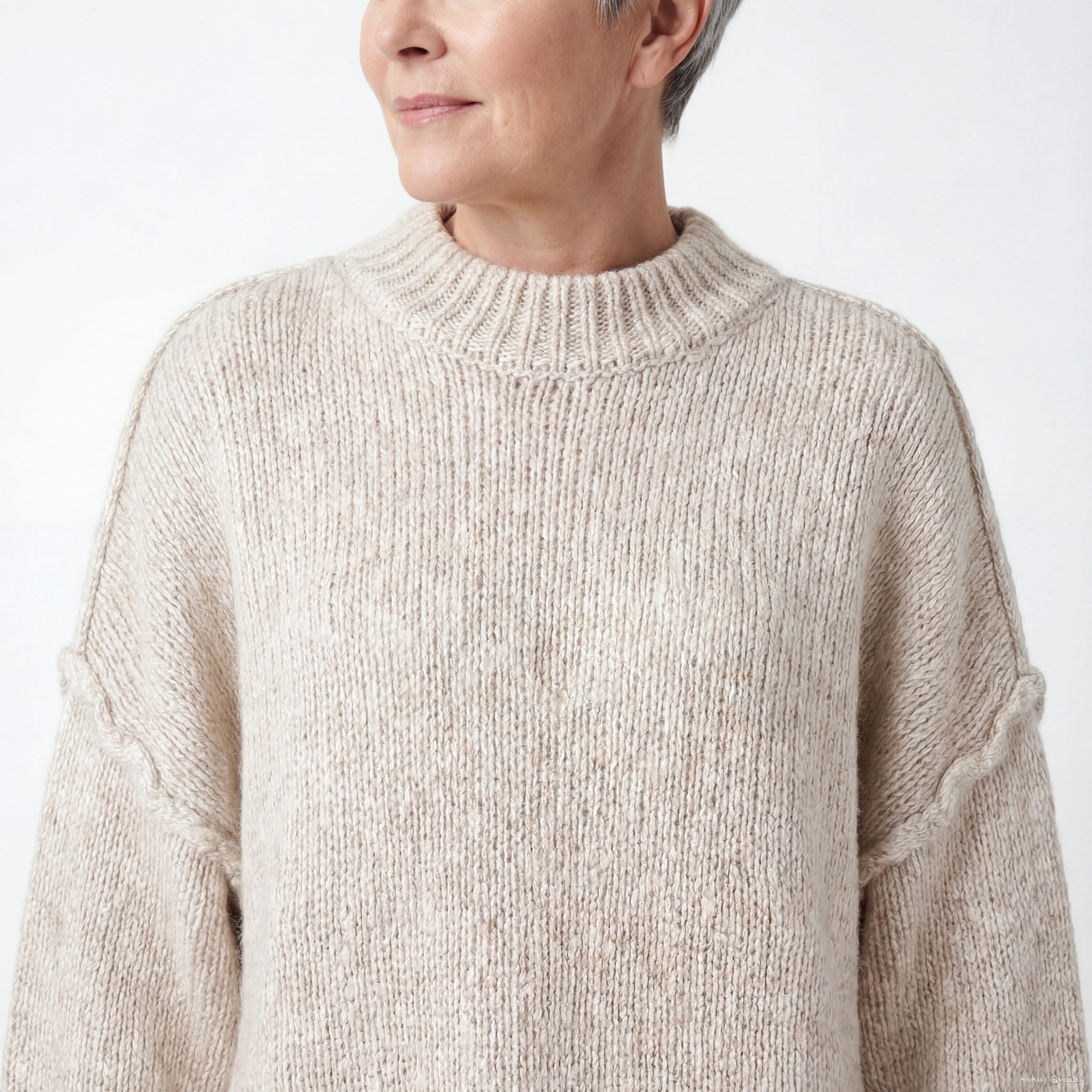 OriginalYou Strickpullover Damen Softstrick Pulli mit Mock Neck Kragen moderner Halb Kragen