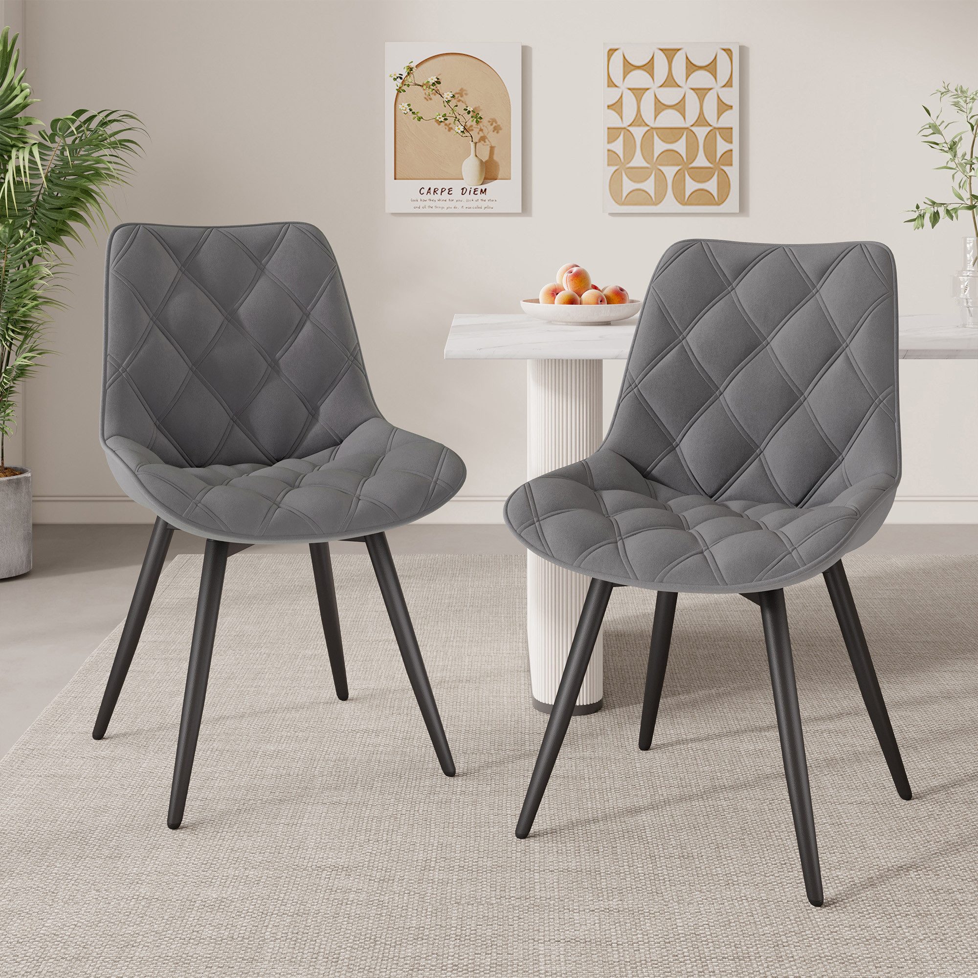 HawthyHome Esszimmerstuhl 2er-Set 360° Drehbar – Moderner Polsterstuhl für Wohnzimmer, Küche (2 St), 360° Drehbar