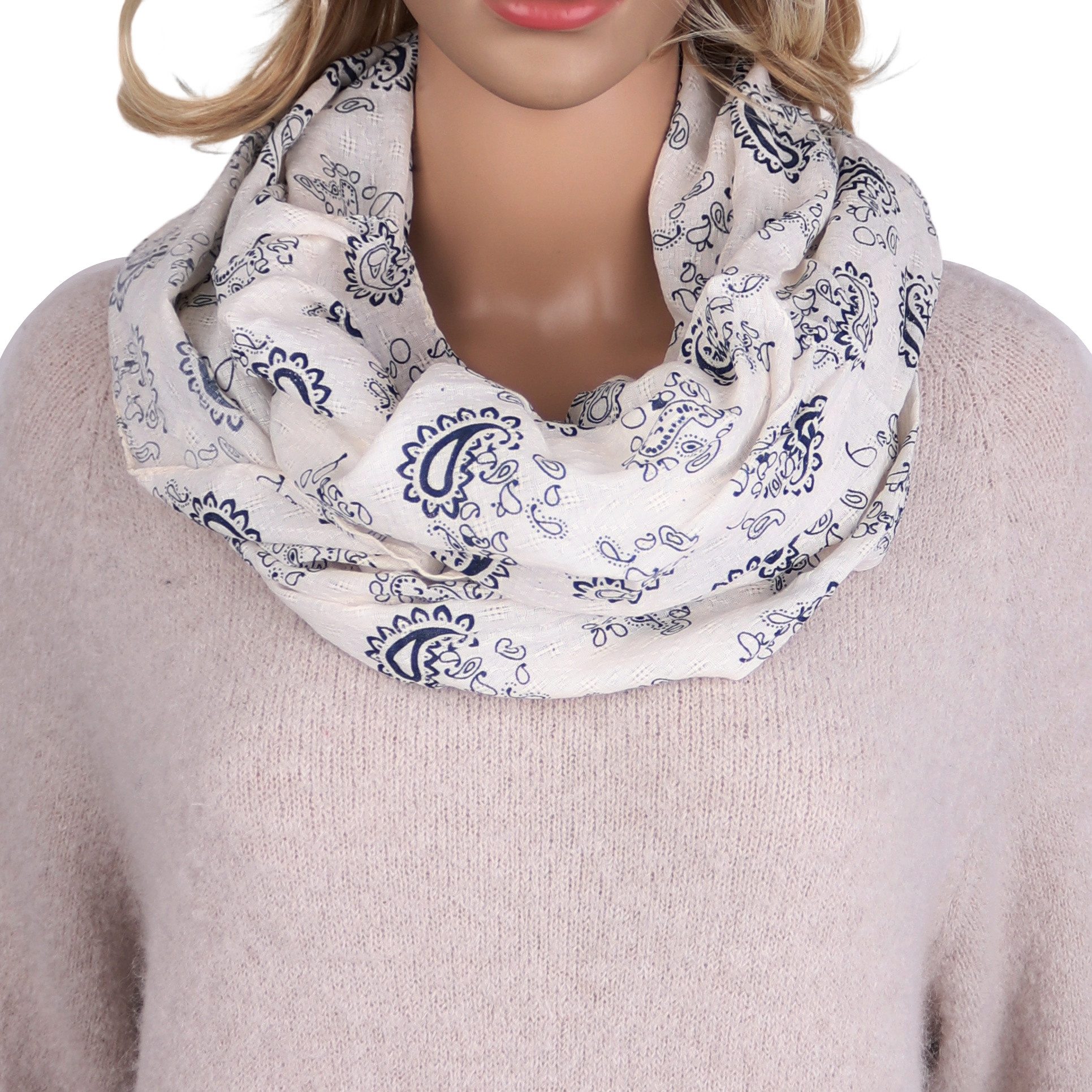 MIRROSI Loop Damen Schal mit Paisley Punkte Weich aus 100% Baumwolle, (ca. günstig online kaufen