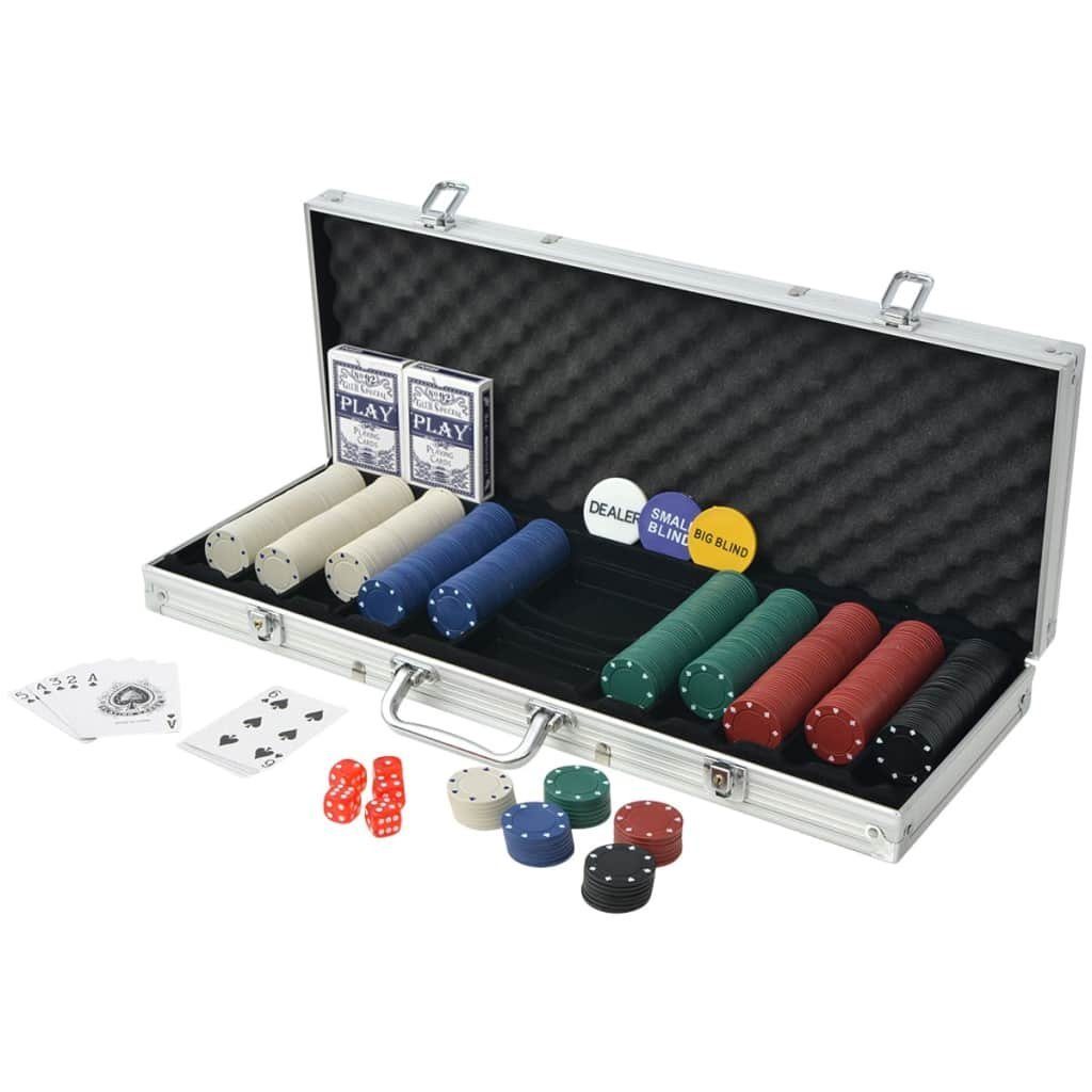 vidaXL Steckdose Poker Set mit Aluminium Chips 500