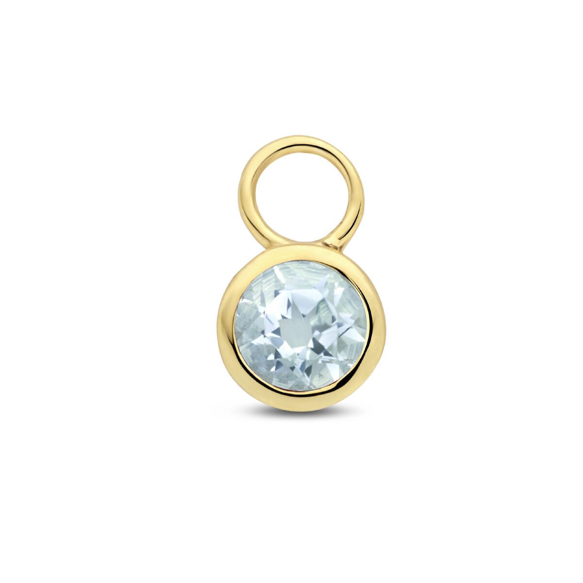 NICEANDnoble Einhänger für Ohrschmuck 585er Gelbgold ein Paar kleine Ohrring-Einhänger mit Aquamarin – Bild 3 von 5