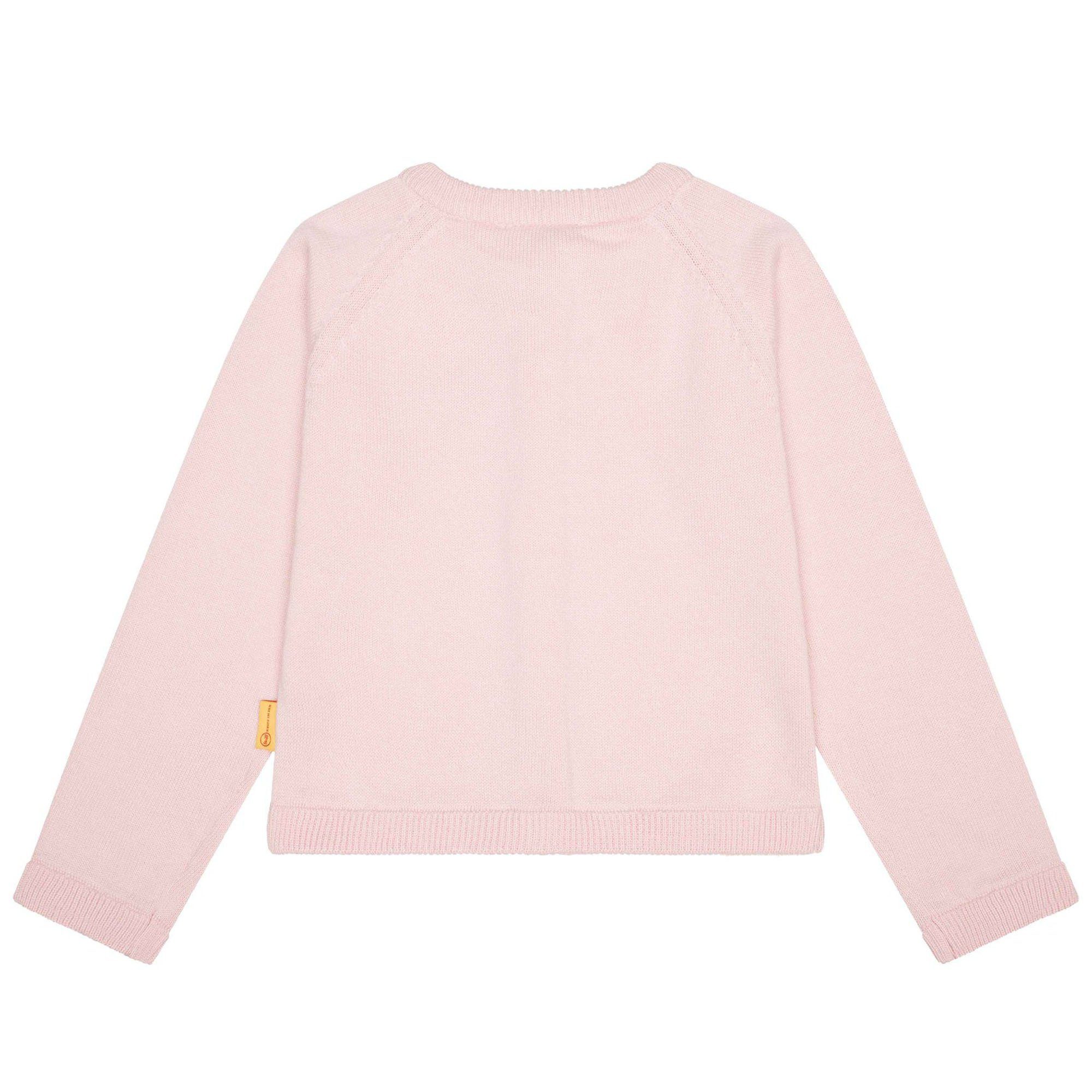 Steiff Rundhals Rosa Strickjacke Teddy-Applikation, Mädchen - Sweatshirt