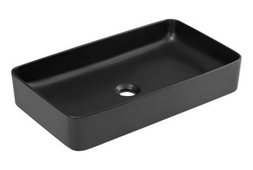 einfachgutemoebel Waschtisch-Set Waschplatz DEVON 100cm, Waschbecken black, graphit - Shetland-eiche, (Badmöbel Set, 1-St., Waschtisch Unterschrank mit Becken)