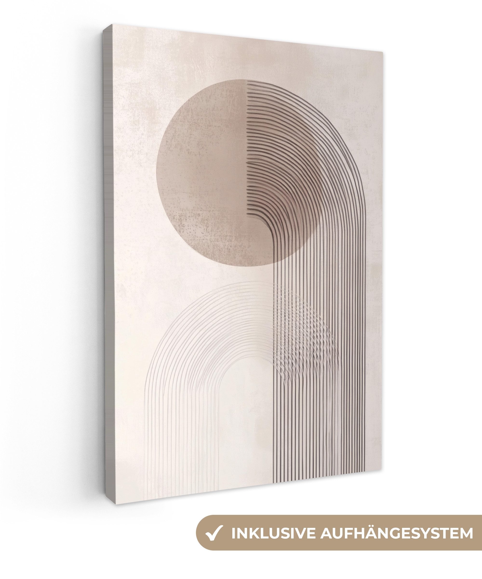 Leinwandbild Minimalistisch - Kreis - Hellgrau