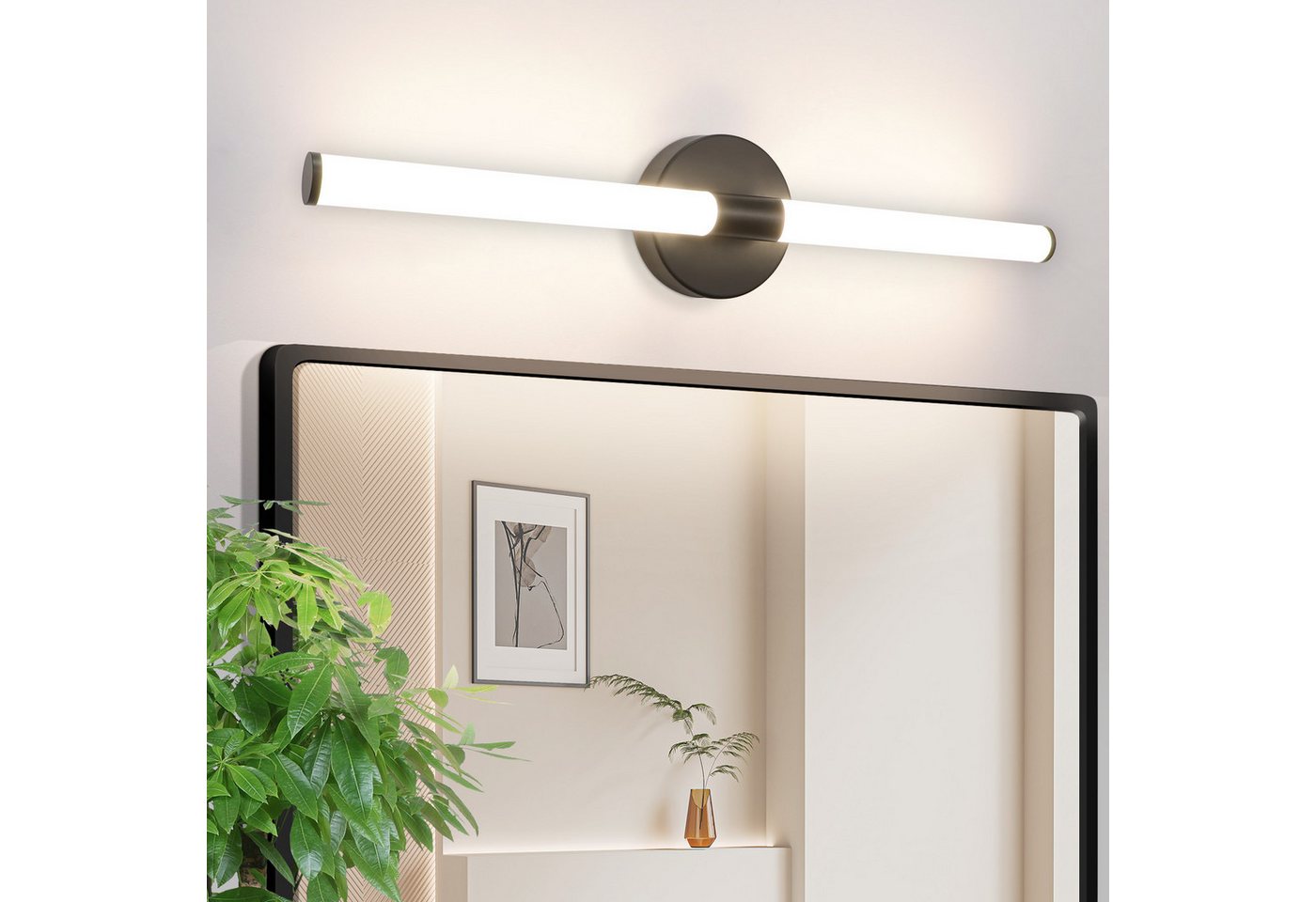 ZMH LED Spiegelleuchte 60CM lampe LED-8W 4000K Modern Wandleuchte für Keller Küche, Augenschutz, Einfache Installtion, LED fest integriert, Neutralweiß, LED-zimmerleuchte mit angenehmem Licht schrank