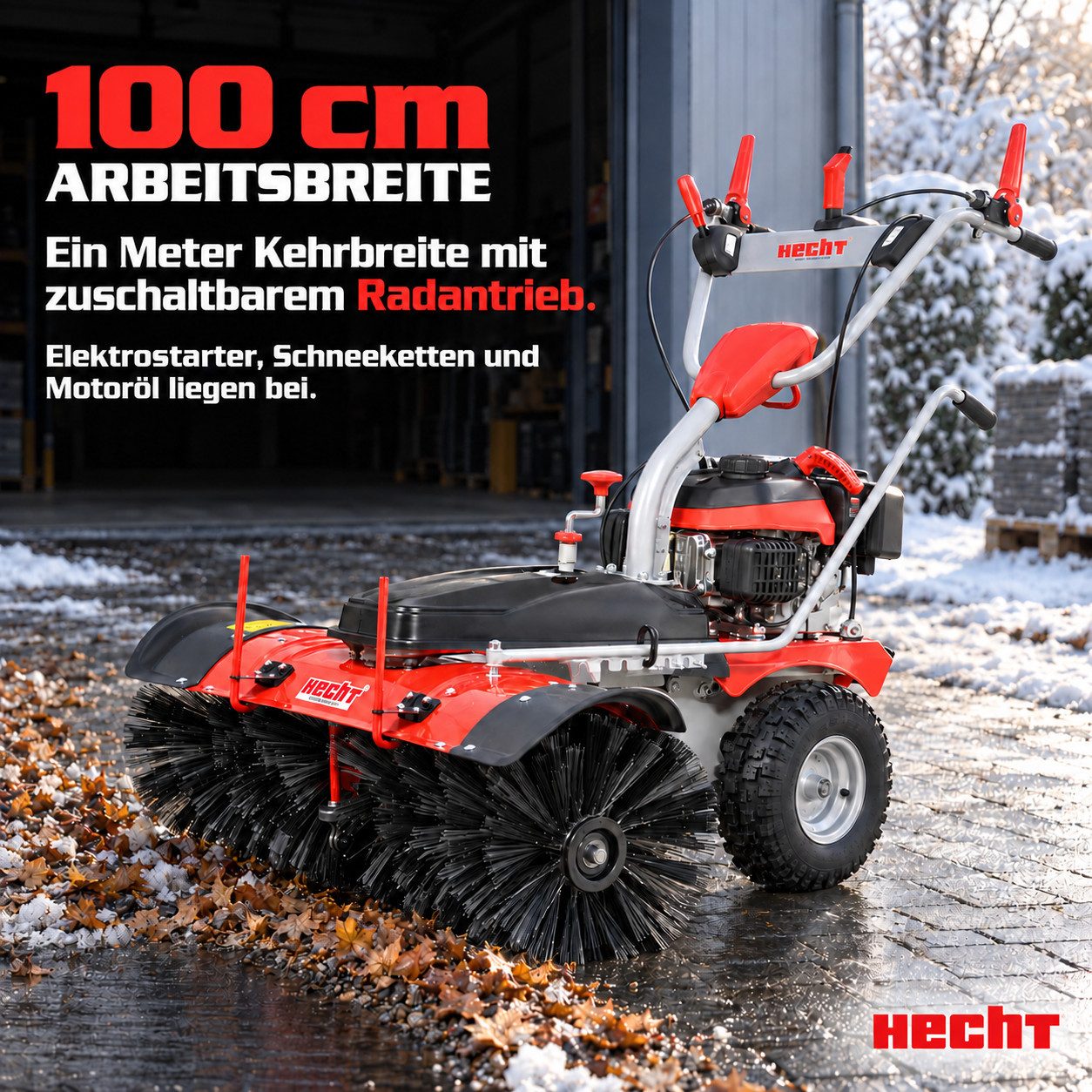 Hecht Benzin-Kehrmaschine 8101 S mit Elektrostart, 100,00 cm Arbeitsbreite, 6,5 PS, 4320 m²/h, bis 4,4 km/h – Bild 2 von 5