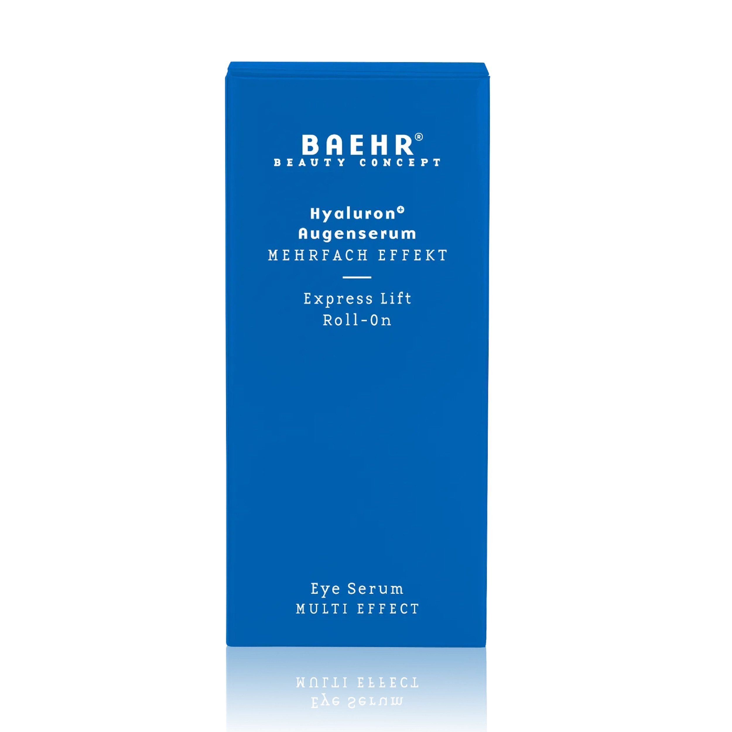 BAEHR BEAUTY CONCEPT Hyaluron Serum Baehr Beauty Concept Hyaluron+ Augenserum Express Lift Roll-On 15ml kühlende Massagekugel zum Auftragen, 1-tlg., bei Trockenheitsfältchen, Schwellungen und Augenringen