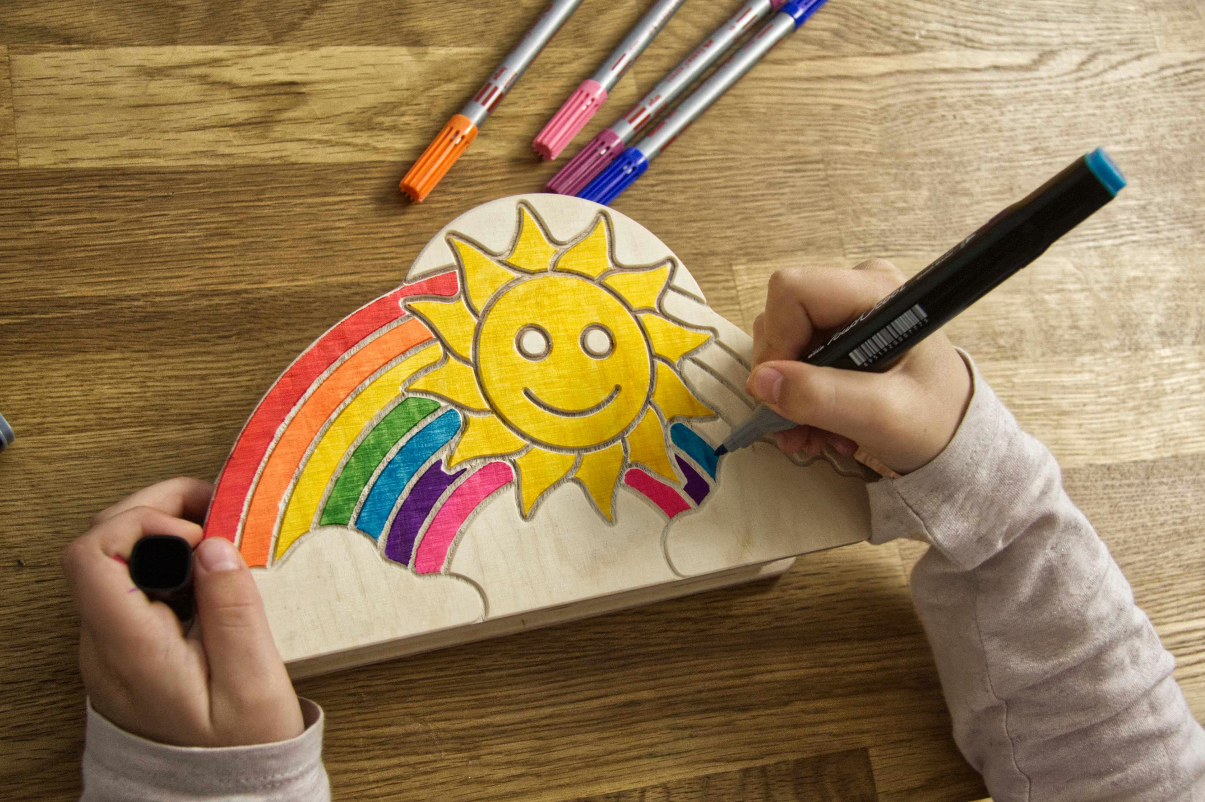 Kernholz Organizer Stifteköcher für Kinder aus Holz - zum anmalen (1 St), Zum anmalen und selber gestalten