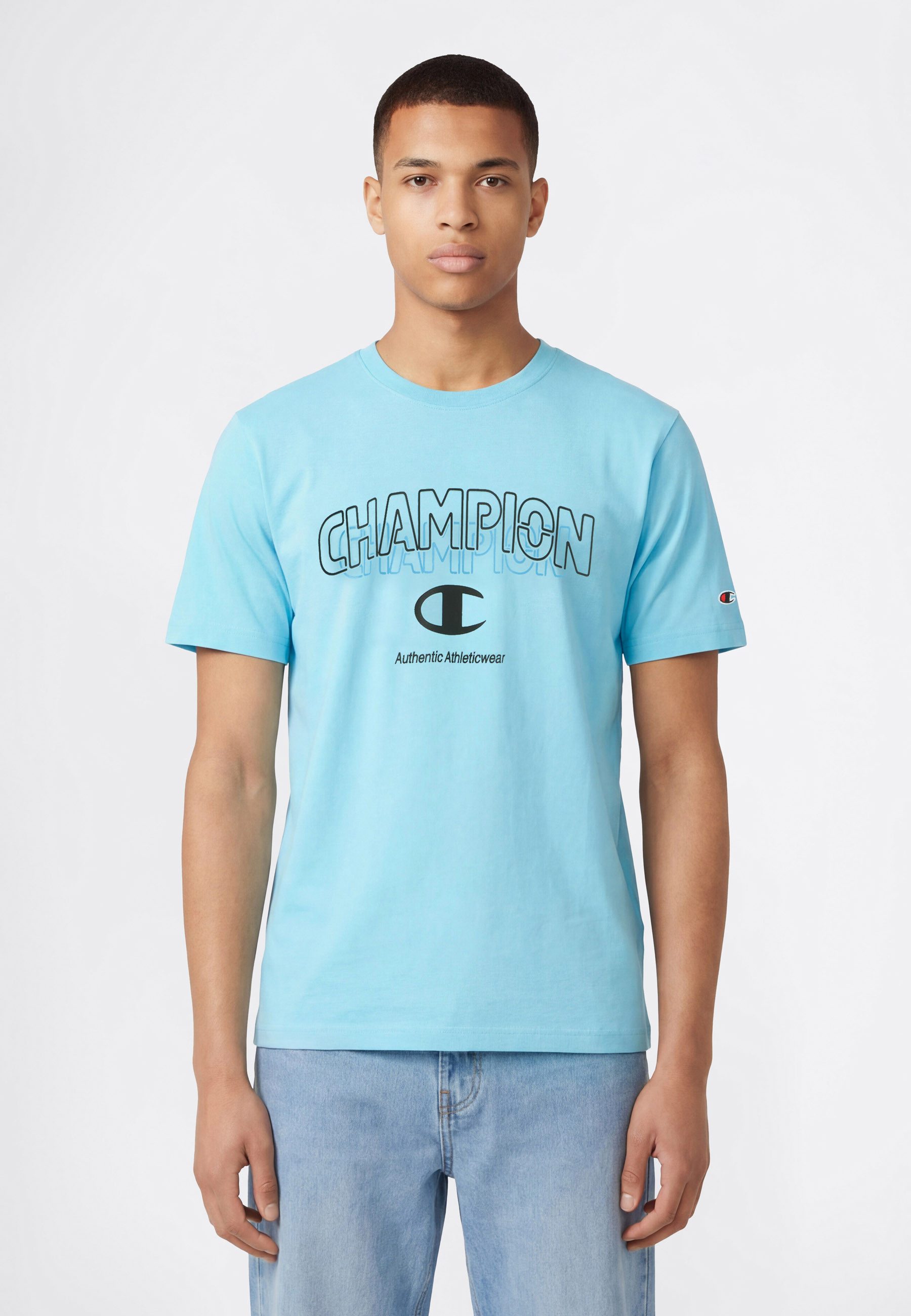 Champion T-Shirt Graphic Tee sportliche Passform, Kurzarm, Rundhalsausschnitt