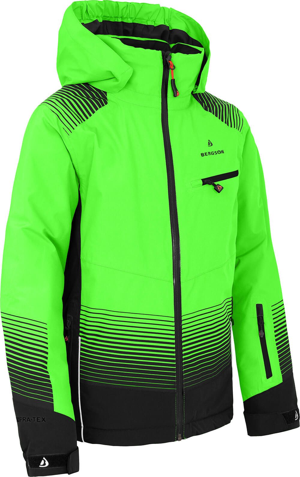 Bergson Skijacke VEIKO Kinder Skijacke, warm, funktional und stylisch, Normalgrößen, Gecko g