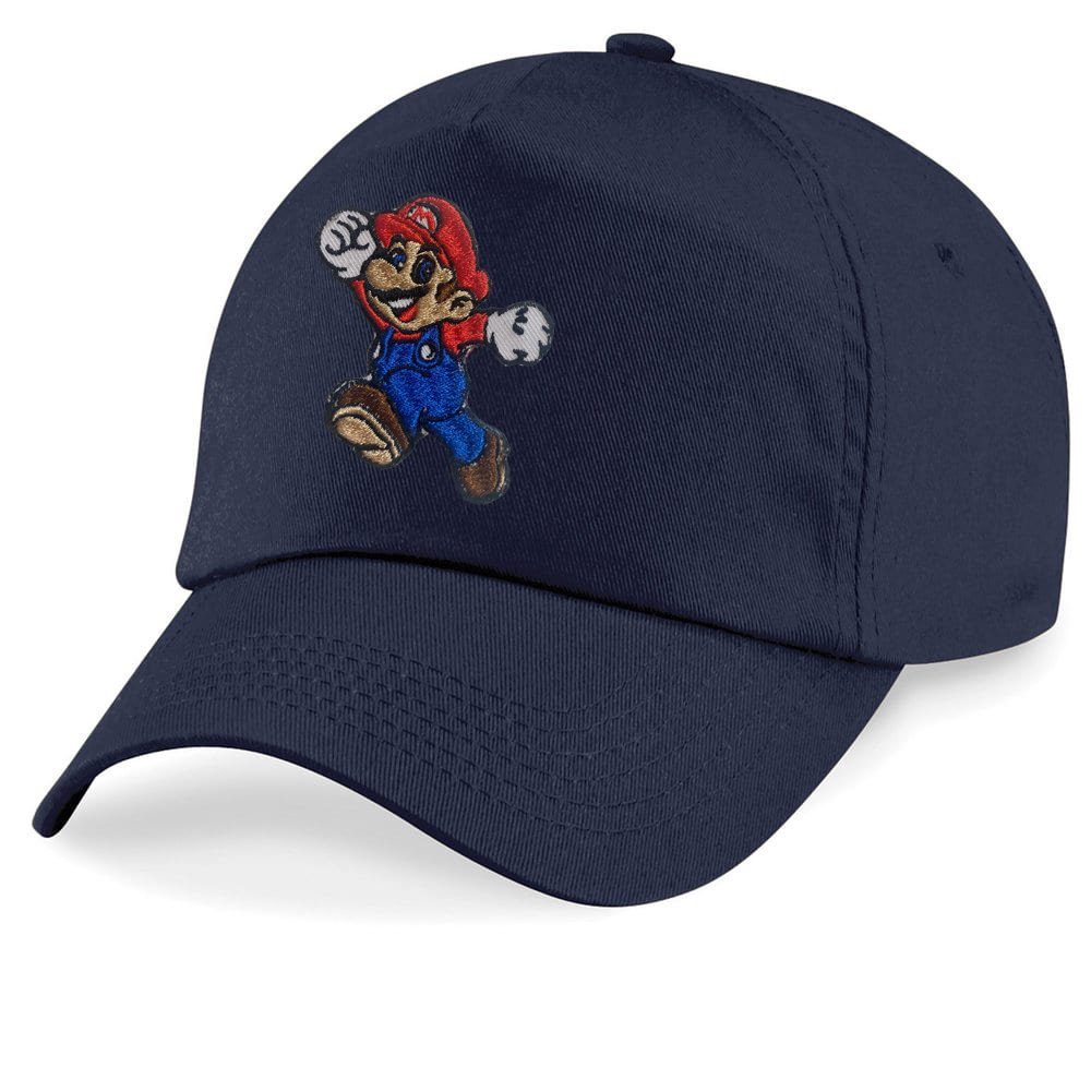 Blondie & Brownie Baseball Cap Kinder Mario Stick Patch Luigi Klempner Super Nintendo One Size Navyblau