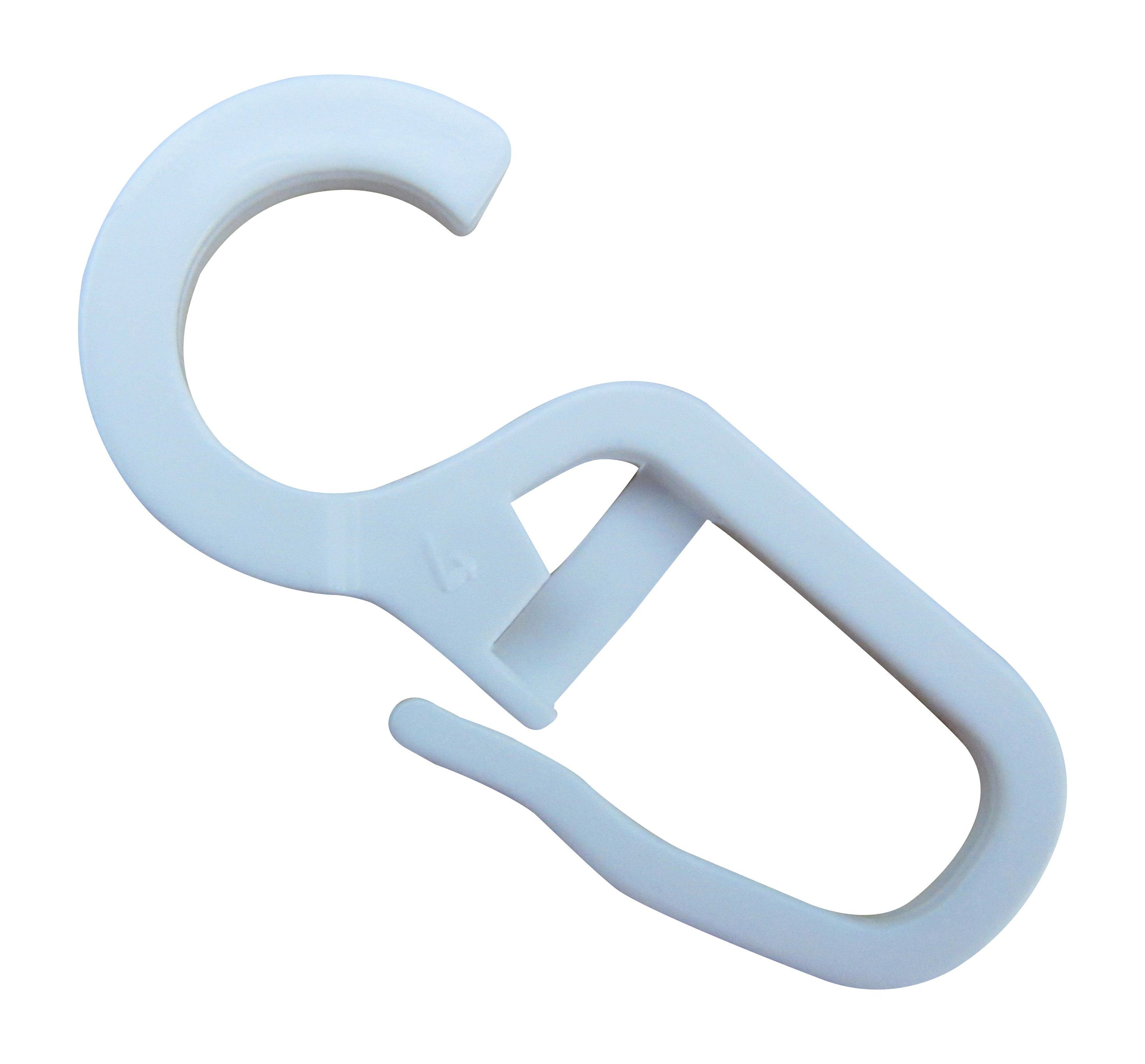 rewagi Gardinenhaken Faltenlegehaken, Gardinenhaken, Gardinengleiter, Gardinenzubehör, Gardinen, Vorhänge, Gardinenstangen, Seitenschals, Flächenvorhänge, (25-St., Öse Ø 10 mm weiß), Verkaufseinheit: 25, 50, 100 Stück