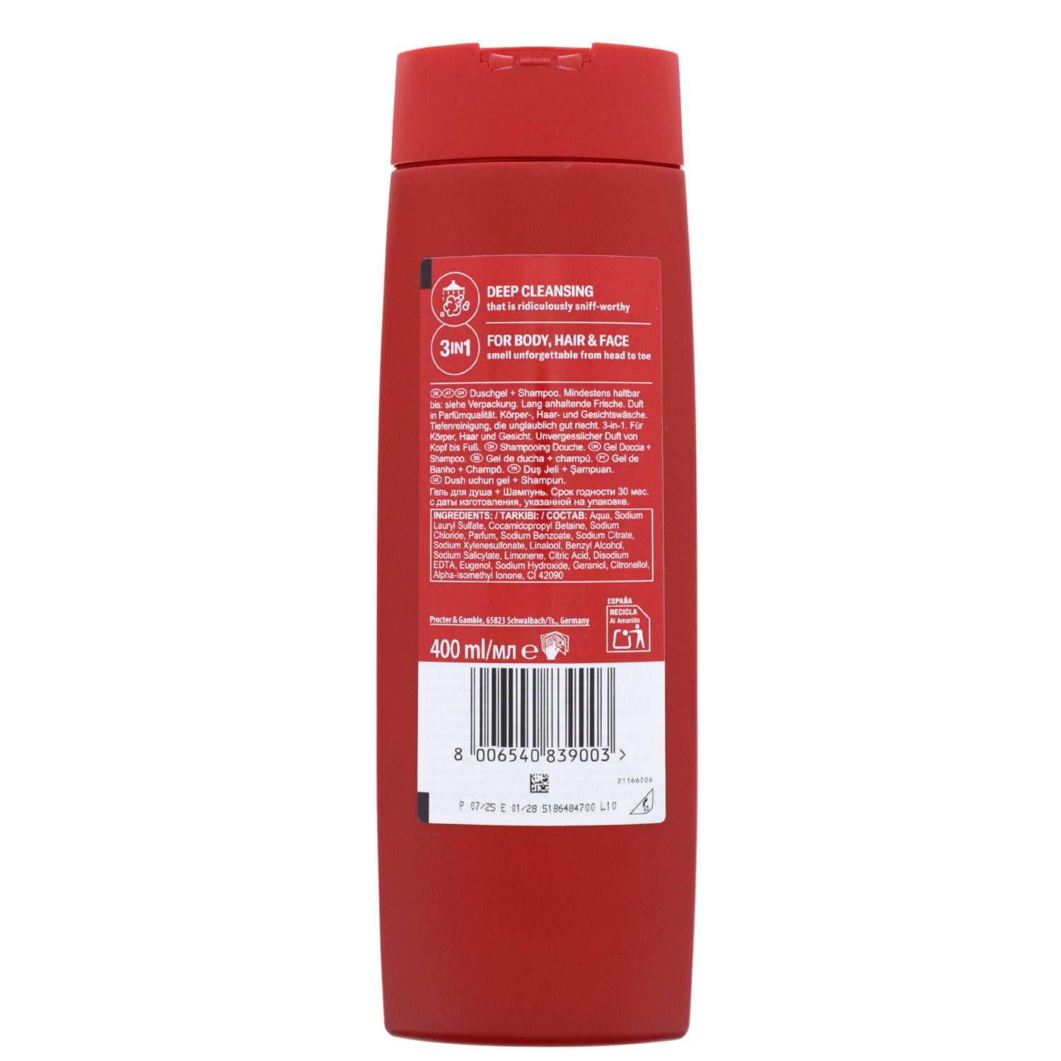 Old Spice Duschgel 2 x Old Spice Original 3in1 Duschgel für Haar Gesicht&Körper je 400ml