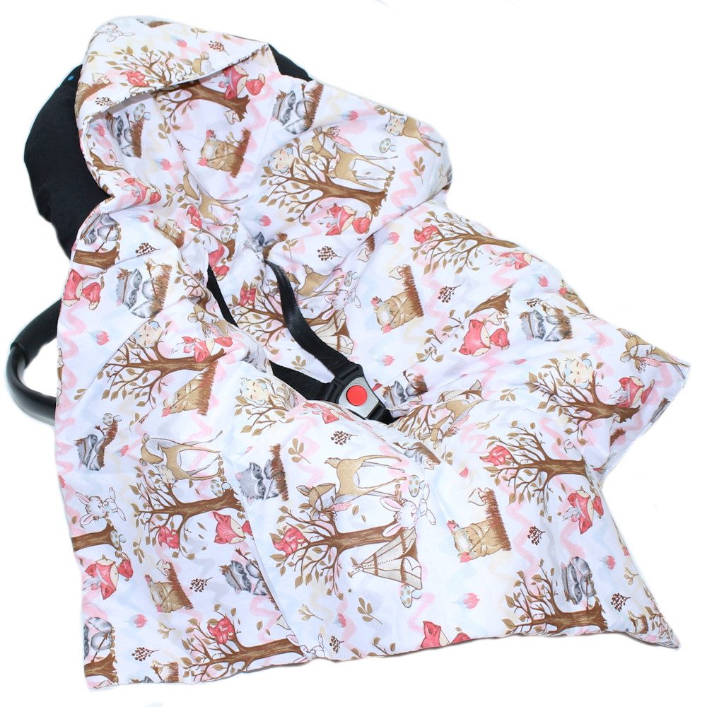 Einschlagdecke Baby Decke Baumwolle mit Kapuze für Babyschale Kindersitz, Primawela