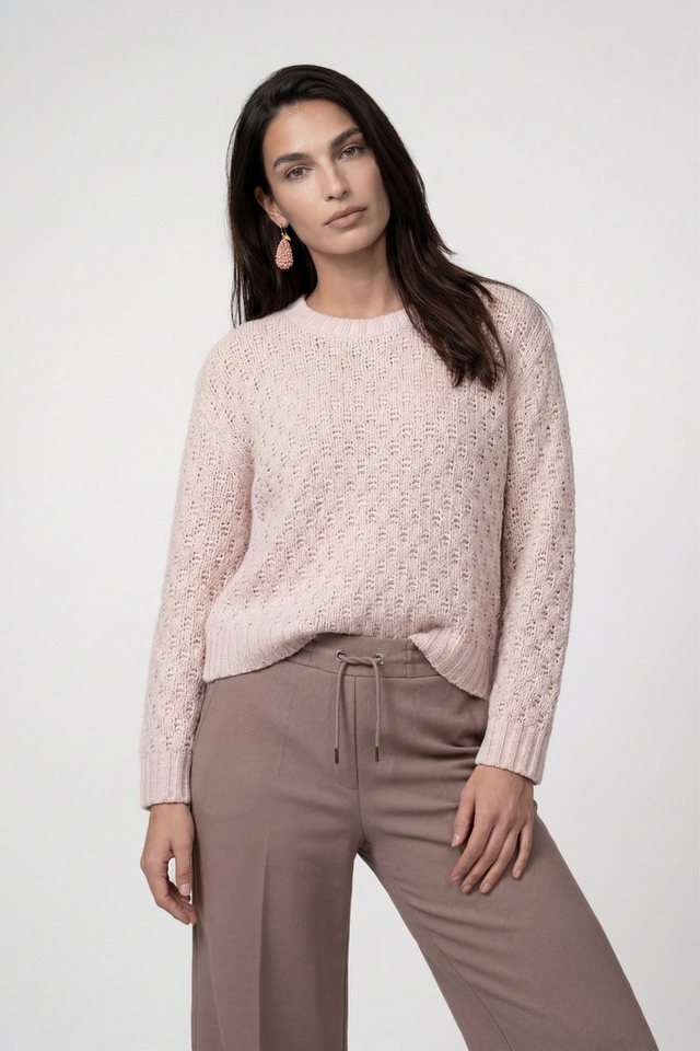 Monari Strickpullover Pullover Lurex Regular fit mit Rundhalsausschnitt