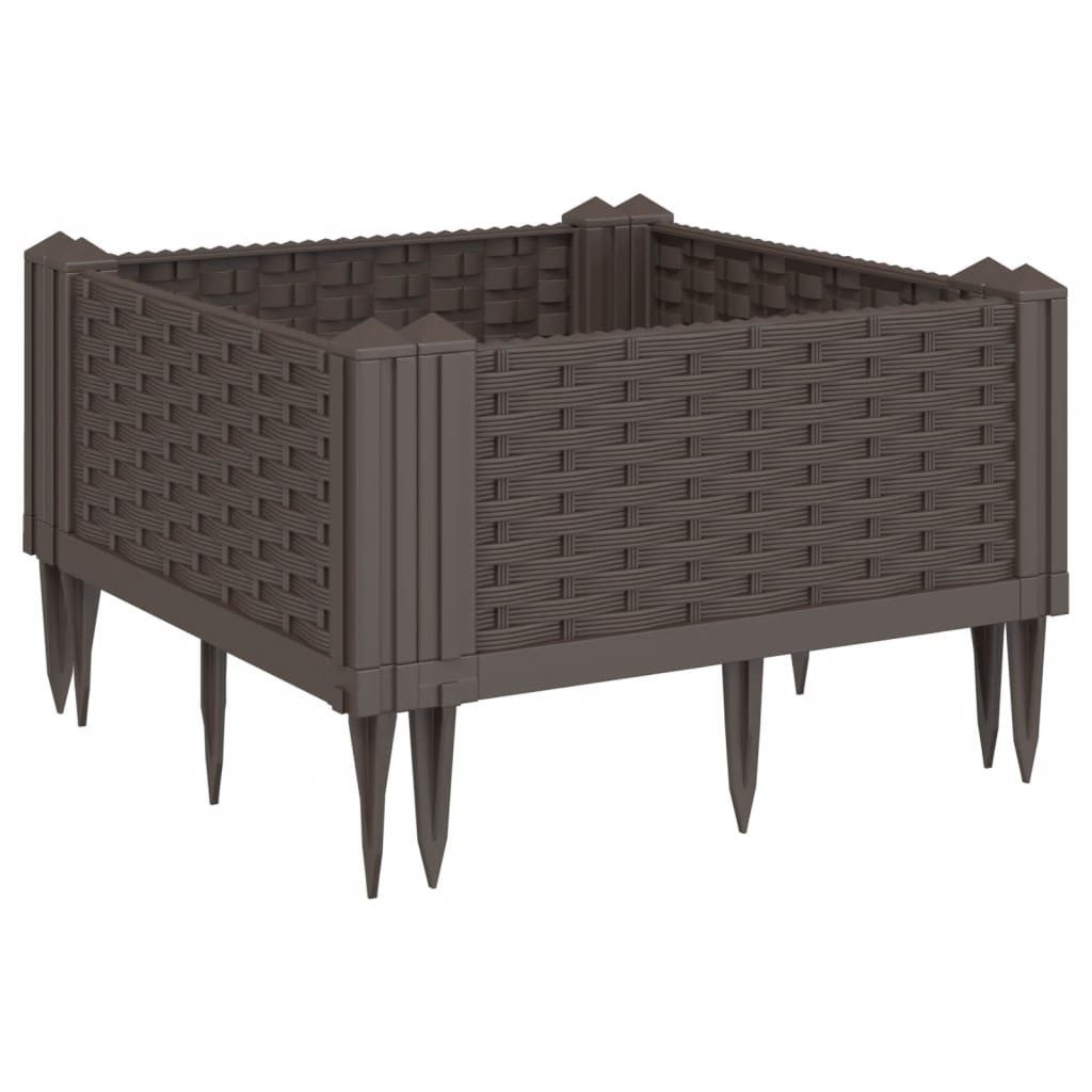 vidaXL Blumentopf Pflanzkasten mit Erdspießen Braun günstig online kaufen