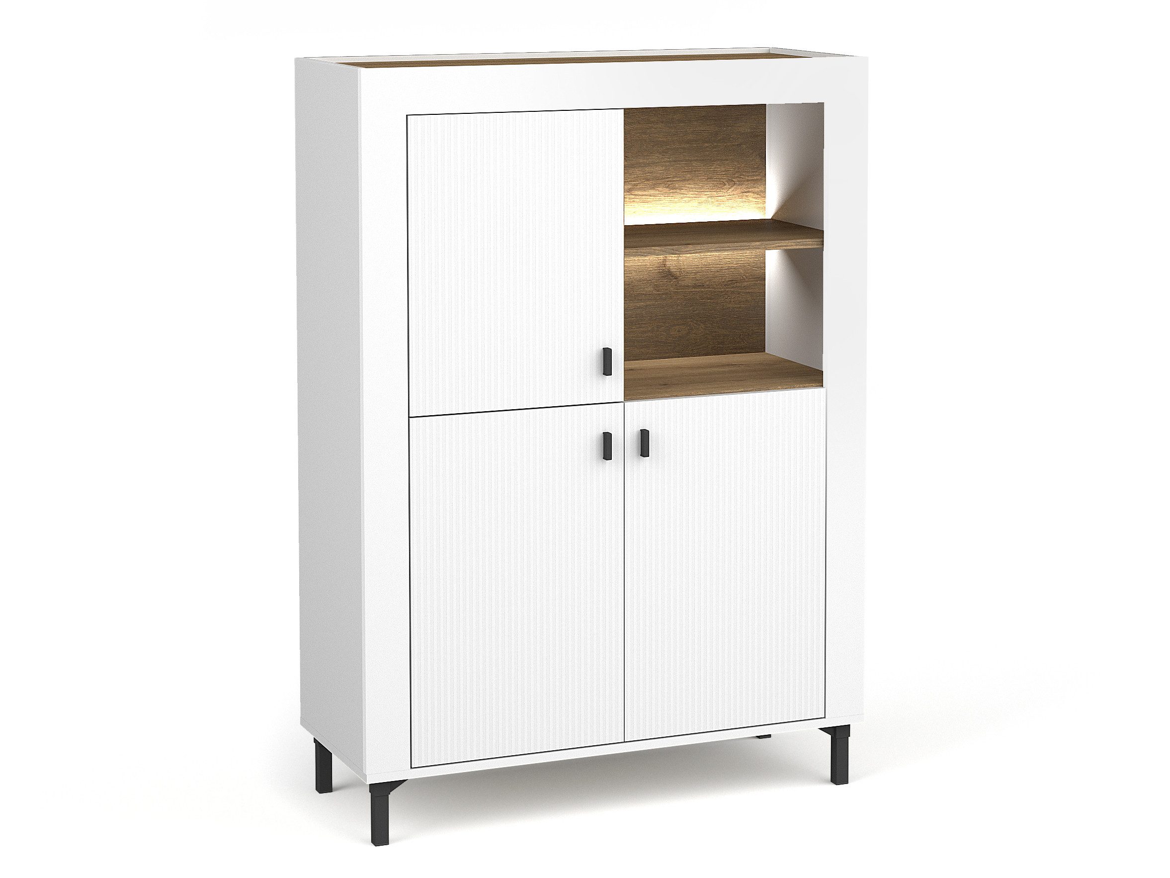 Beautysofa Hochkommode MONTA mit 3 Türen (Modernes Design, hochwertige Verarbeitung), viel Stauraum