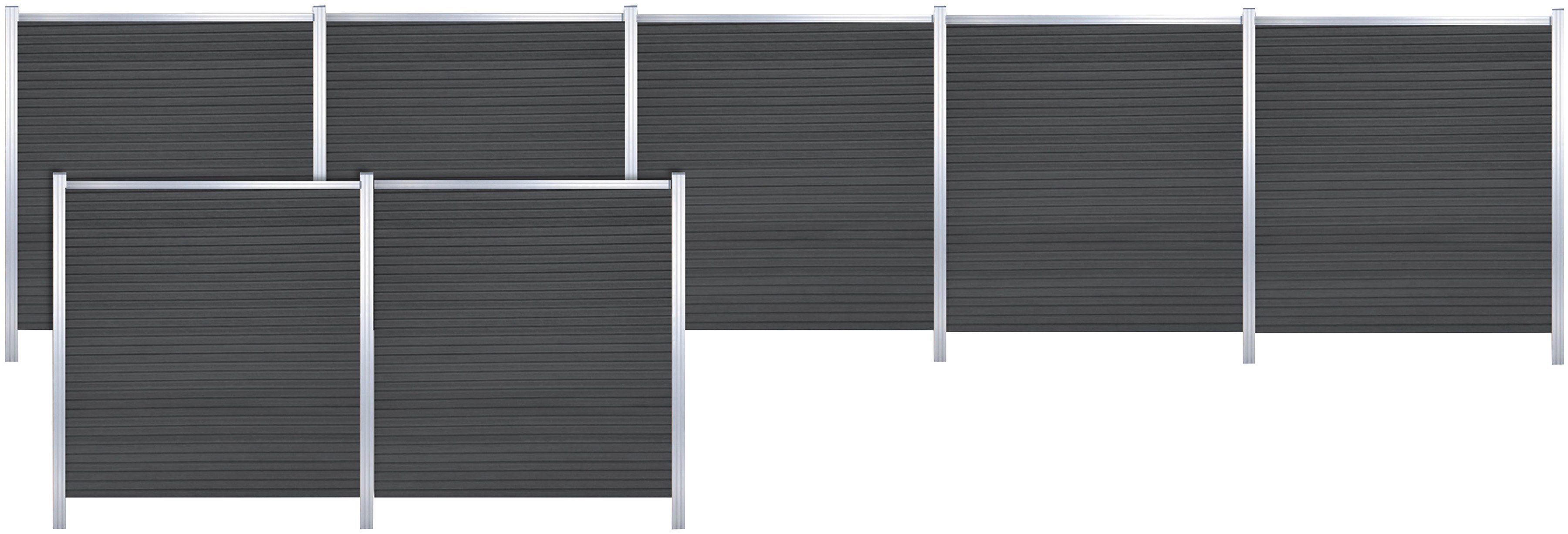 Tetzner & Jentzsch Sichtschutzelement WARREN 5, (Set), pflegeleicht, coextrudierte Oberfläche, Design-Oberfläche