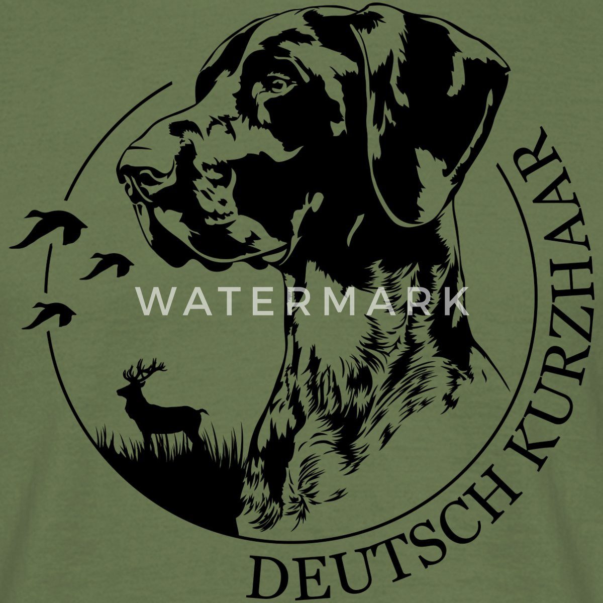 Spreadshirt T-Shirt Deutsch Kurzhaar Jagdhunde Portrait Hund Männer T-Shirt günstig online kaufen