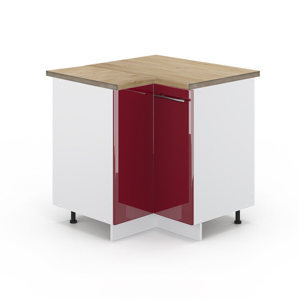 Vicco Eckunterschrank Fame-Line, Bordeaux Hochglanz/Weiß, 80.5 günstig online kaufen