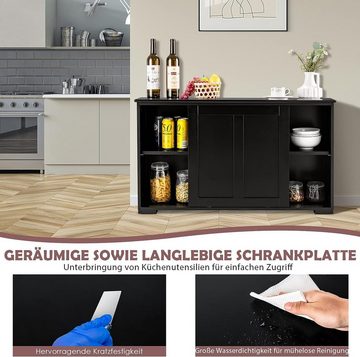 KOMFOTTEU Sideboard Küchenschrank Wohnzimmerregel, Schwarz