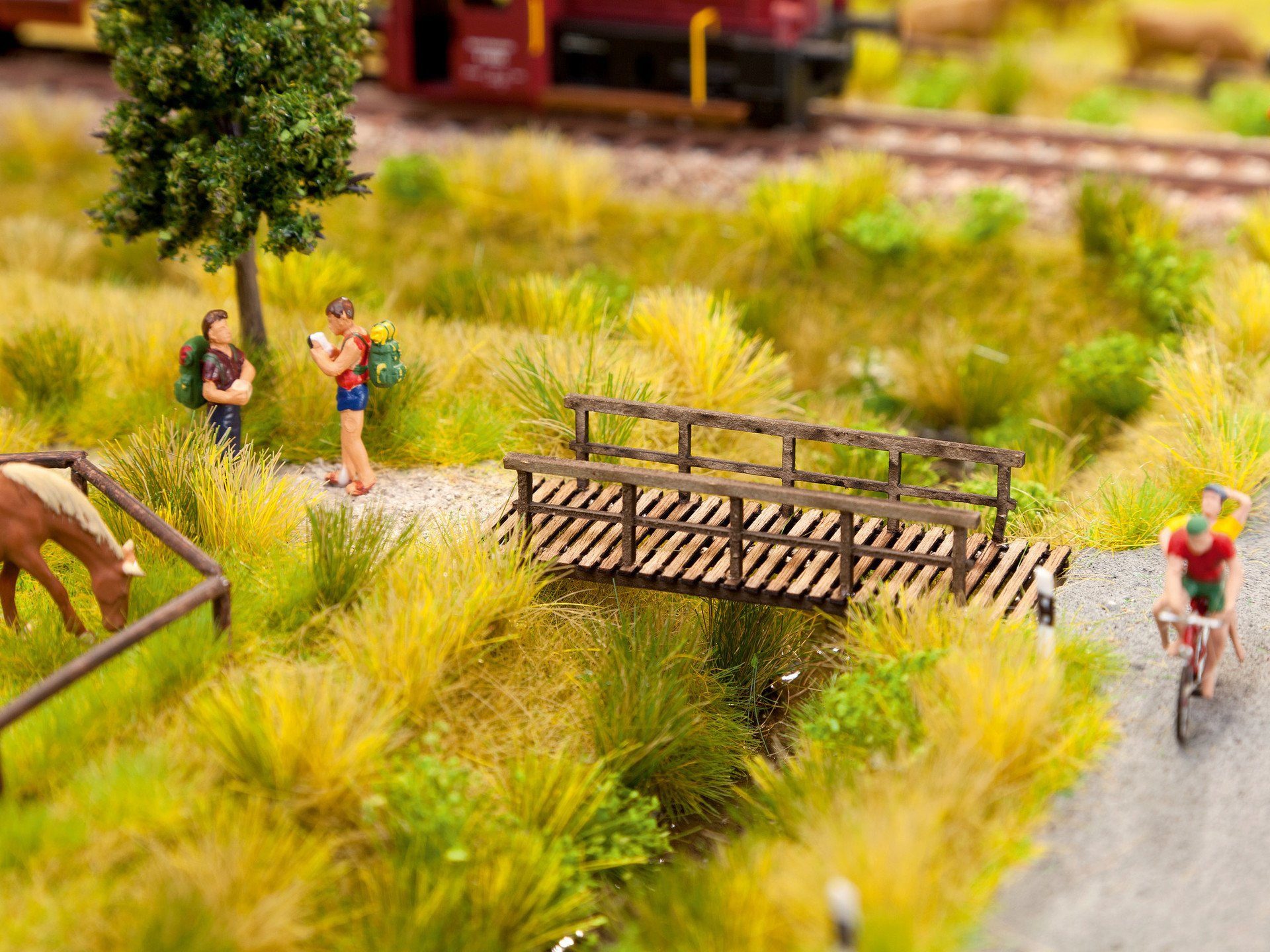 Modelleisenbahn-Gebäude Kleiner Steg, Laser-Cut Bausatz für Modellbau, 6 x