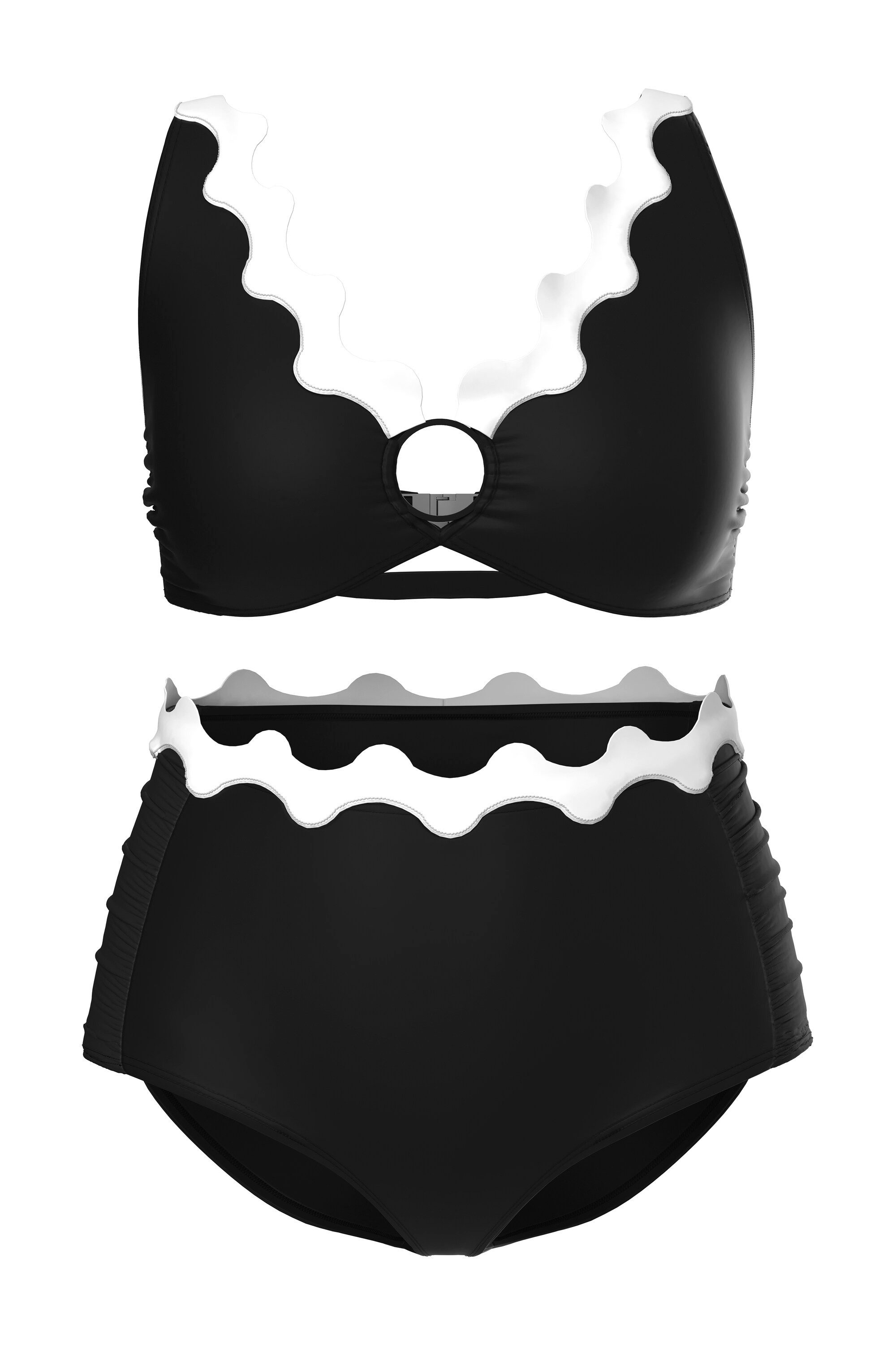 Ulla Popken Soft-BH Bikini Wellenkanten Softcups Träger verstellbar