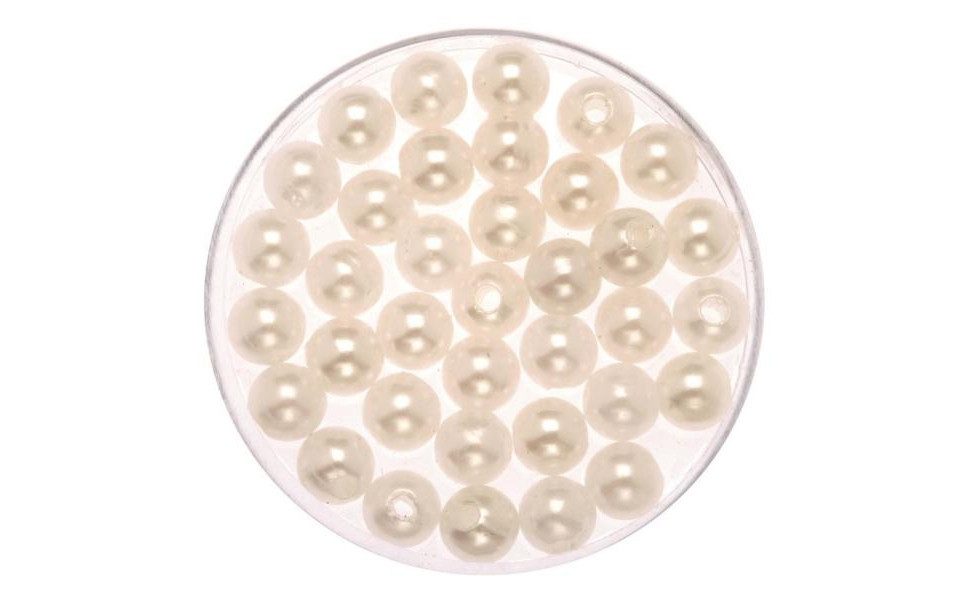 Glorex Bastelperlen Glorex Deko Perlen 6 mm 75 g, perlweiß
