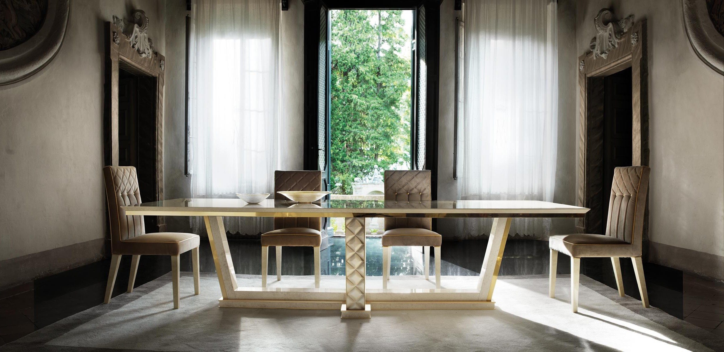 Xlmoebel Essgruppe Rokoko Esstisch mit 6 Stühlen im Barock Jugendstil, Made in Europa