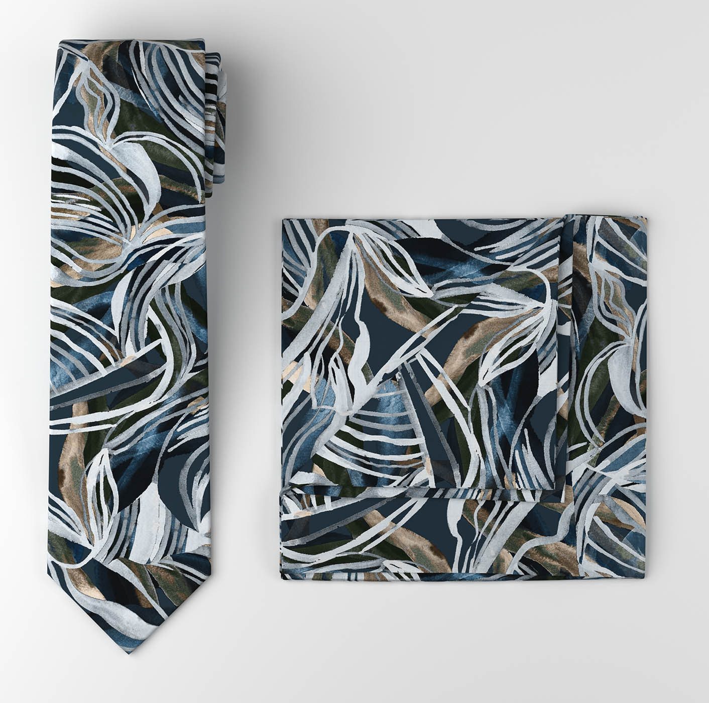 OLYMP Krawatte (Set, 2-St) Set mit Einstecktuch