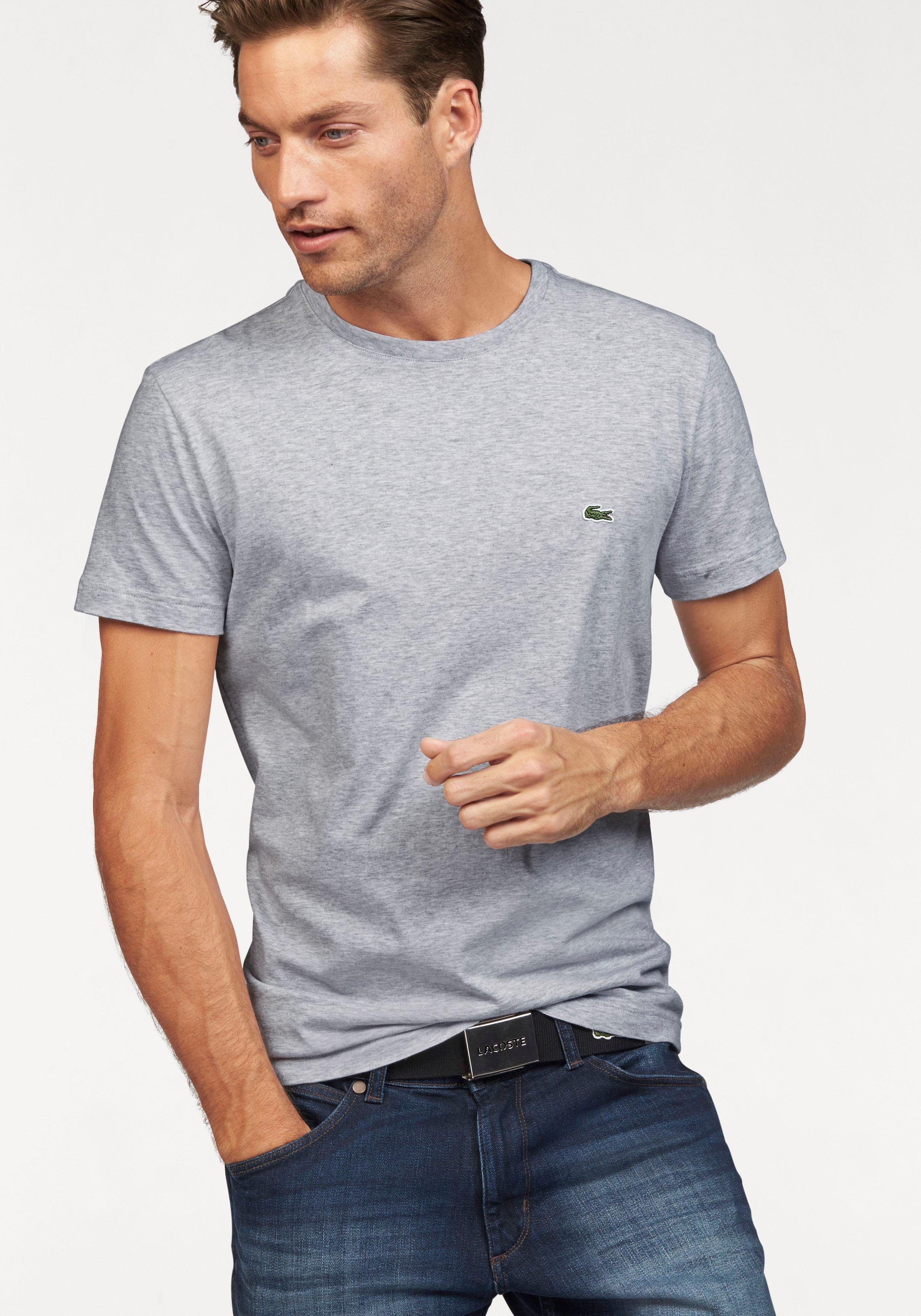 Lacoste T-Shirt (1-tlg) mit Rundhalsausschnitt grau meliert