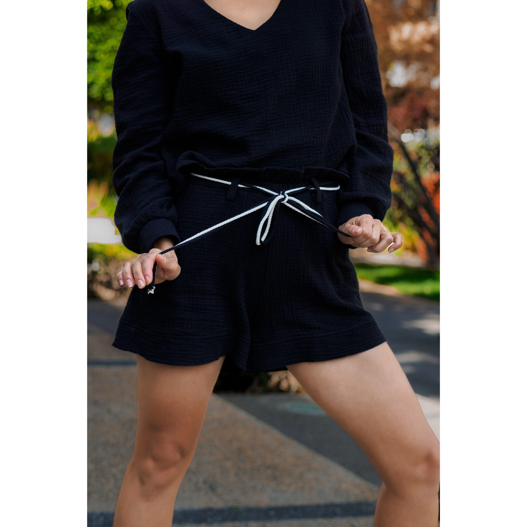 hutch&putch Shorts Musselin-Shorts "Xenia" lockere Sommershorts Damen (1-tlg)