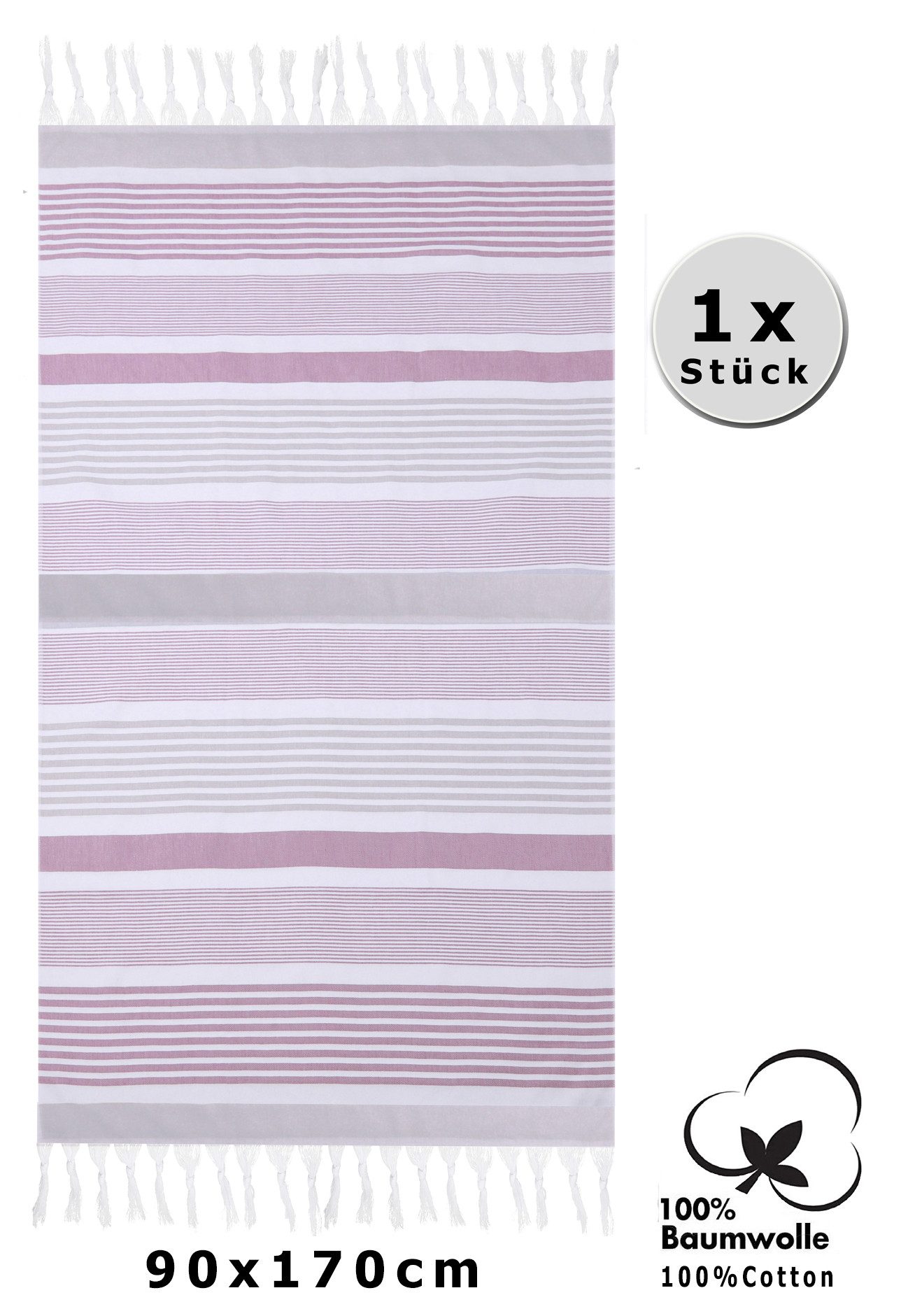 Betz Badetuch Hamamtuch 1 Stück 90 x 170 cm Badetuch Strandtuch Saunahandtu günstig online kaufen