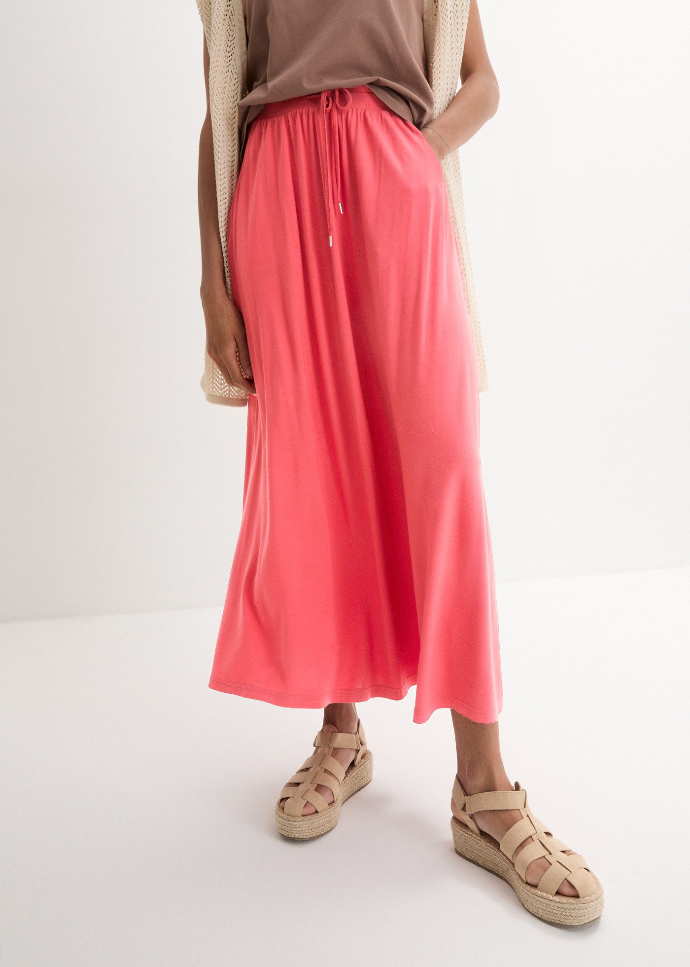 bonprix Jerseyrock aus Viskosemischung, lockere Passform, unifarbene Optik