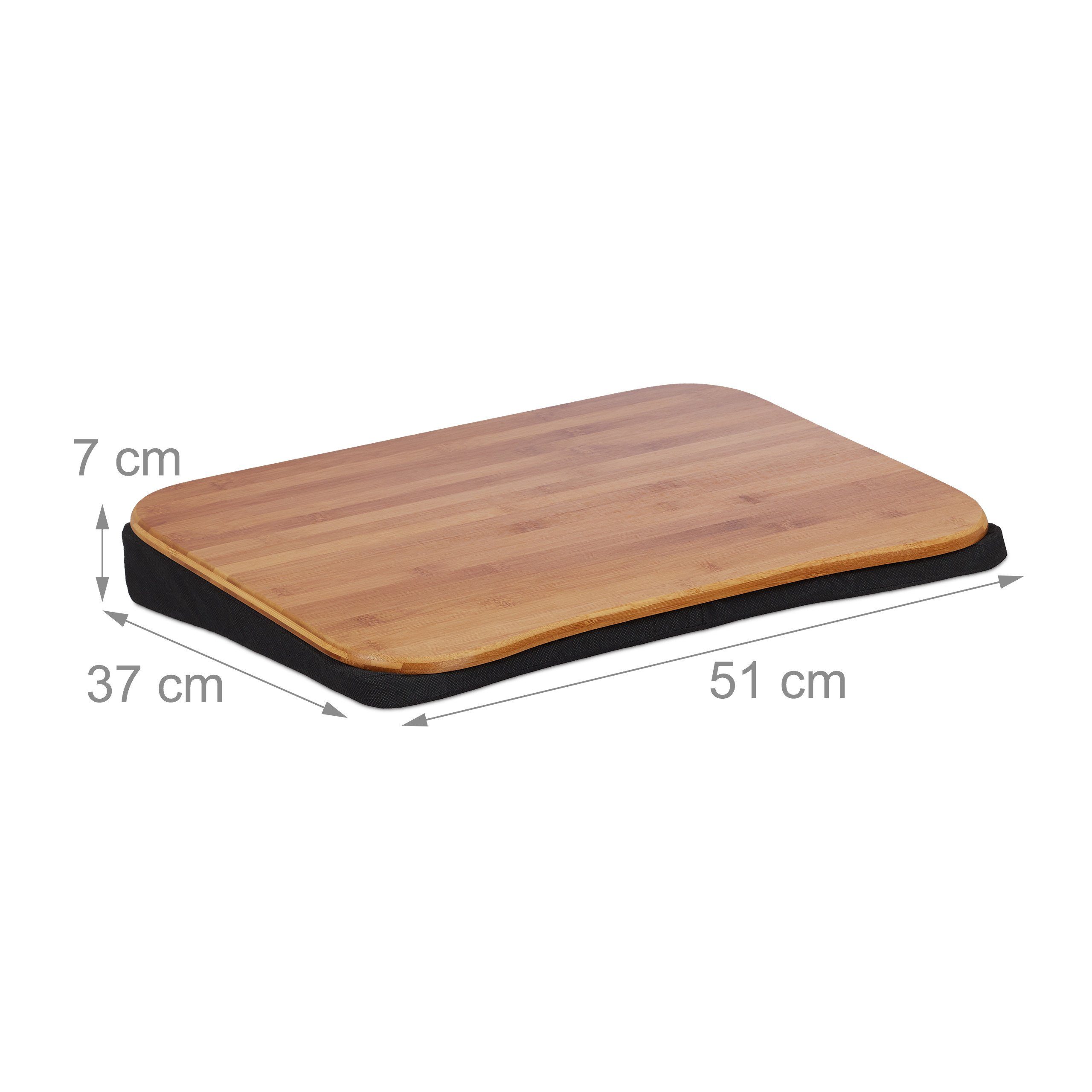 relaxdays Laptop Tablett Laptopkissen Bambus, Bambus